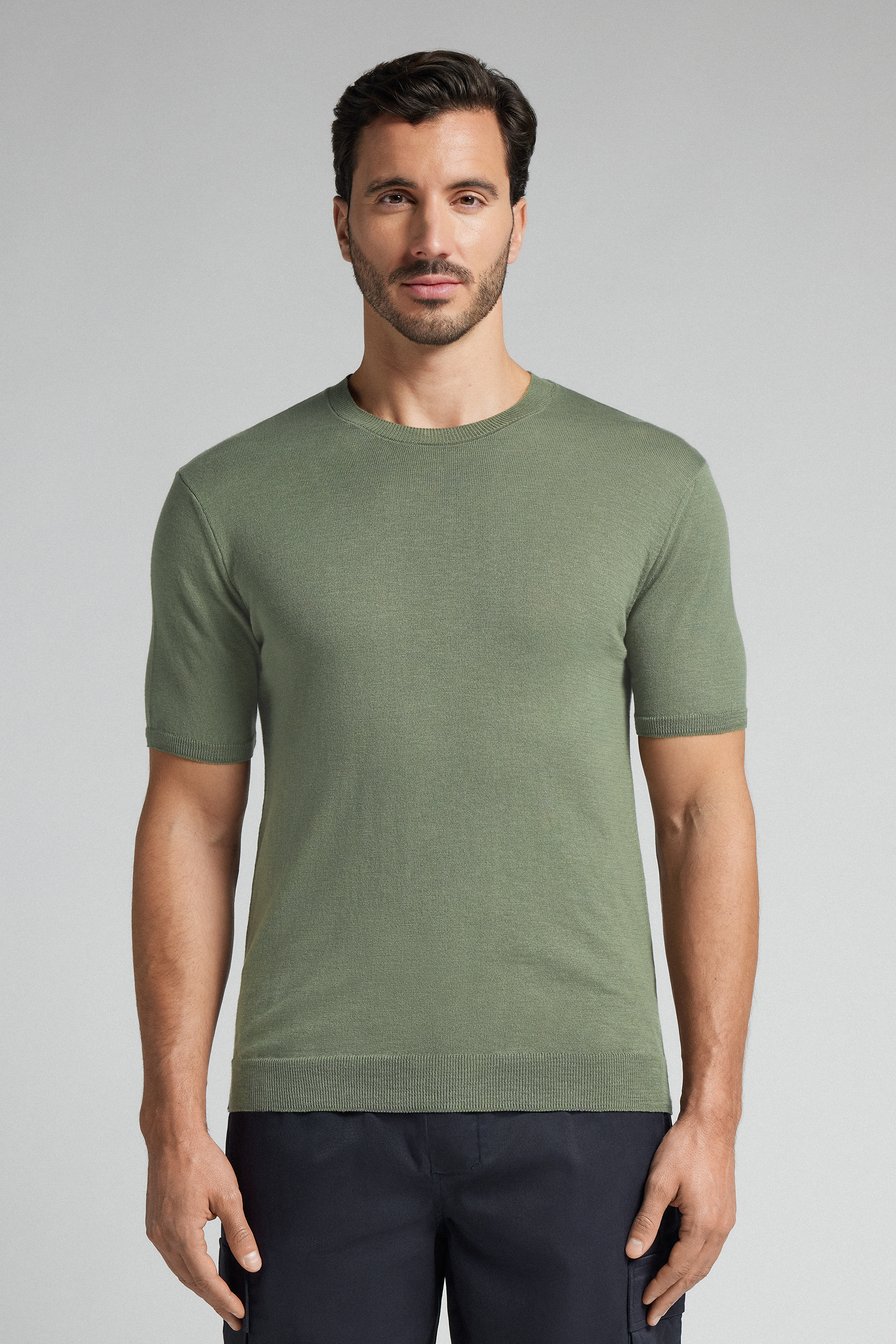 スラブコットン ニット ショートスリーブ Tシャツ