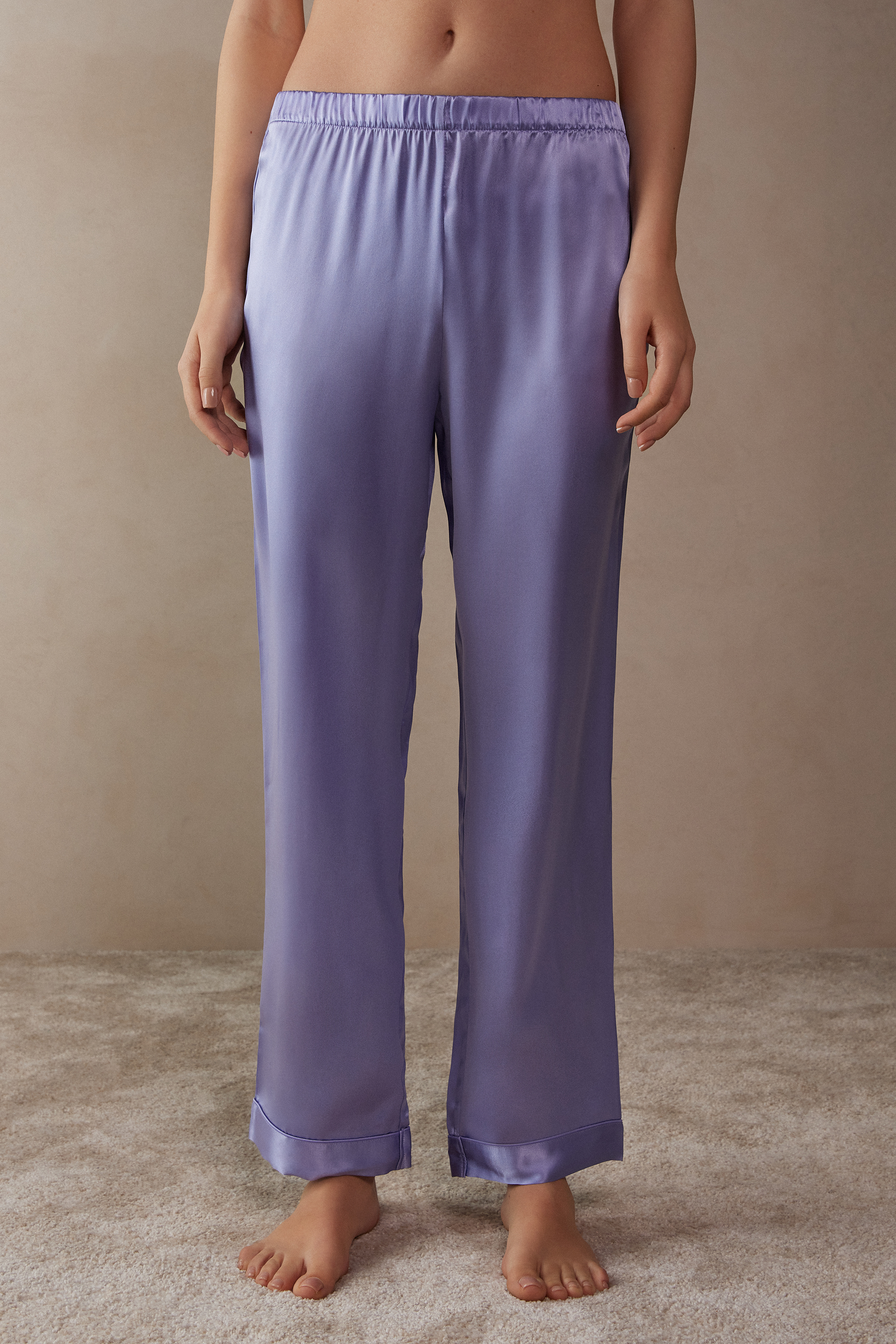 Intimissimi Silk Satin Pajama Pants Woman Violet Size S