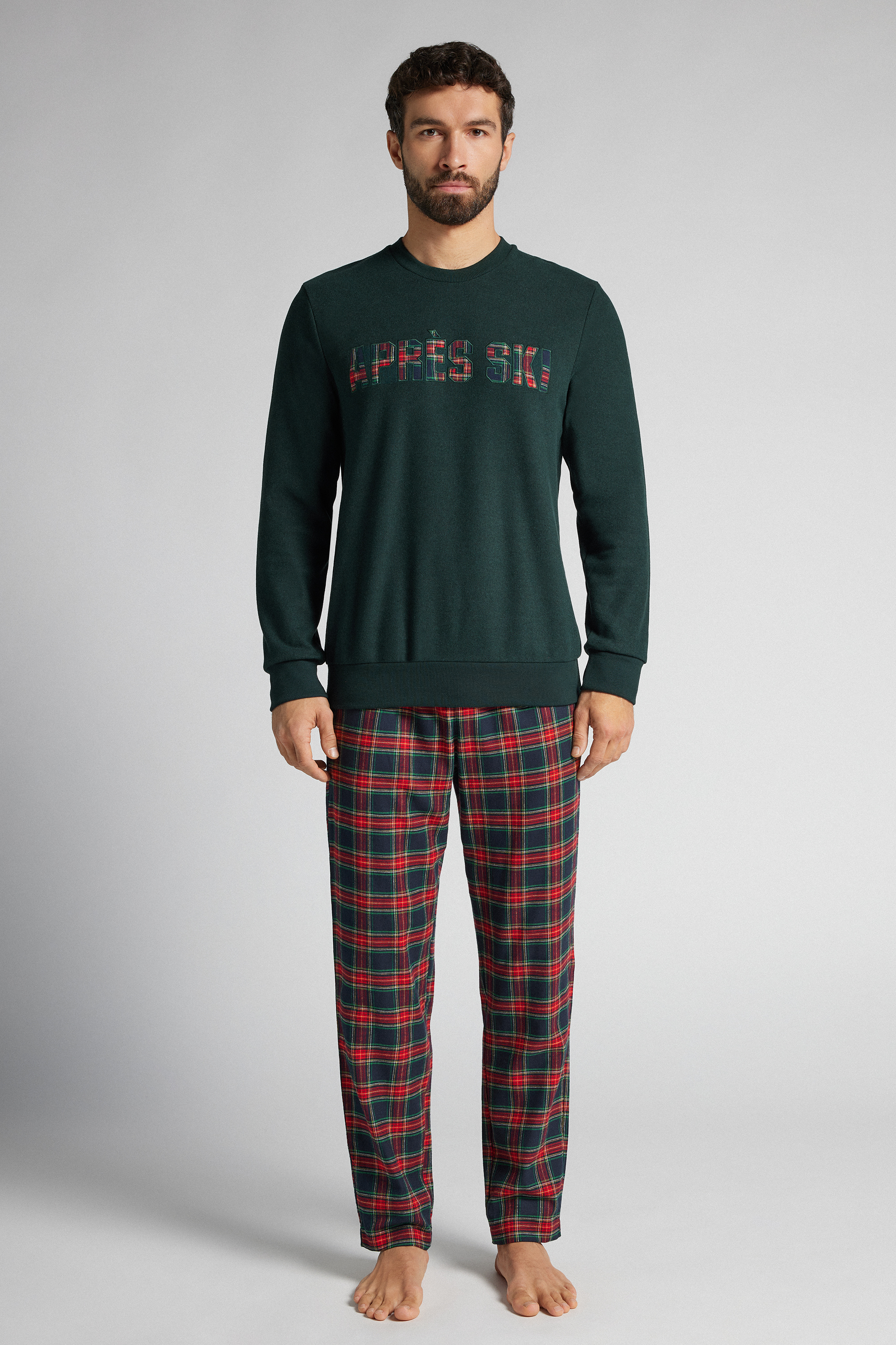 ニット 「Apr&egrave;s-Ski」プリント ロングパジャマ