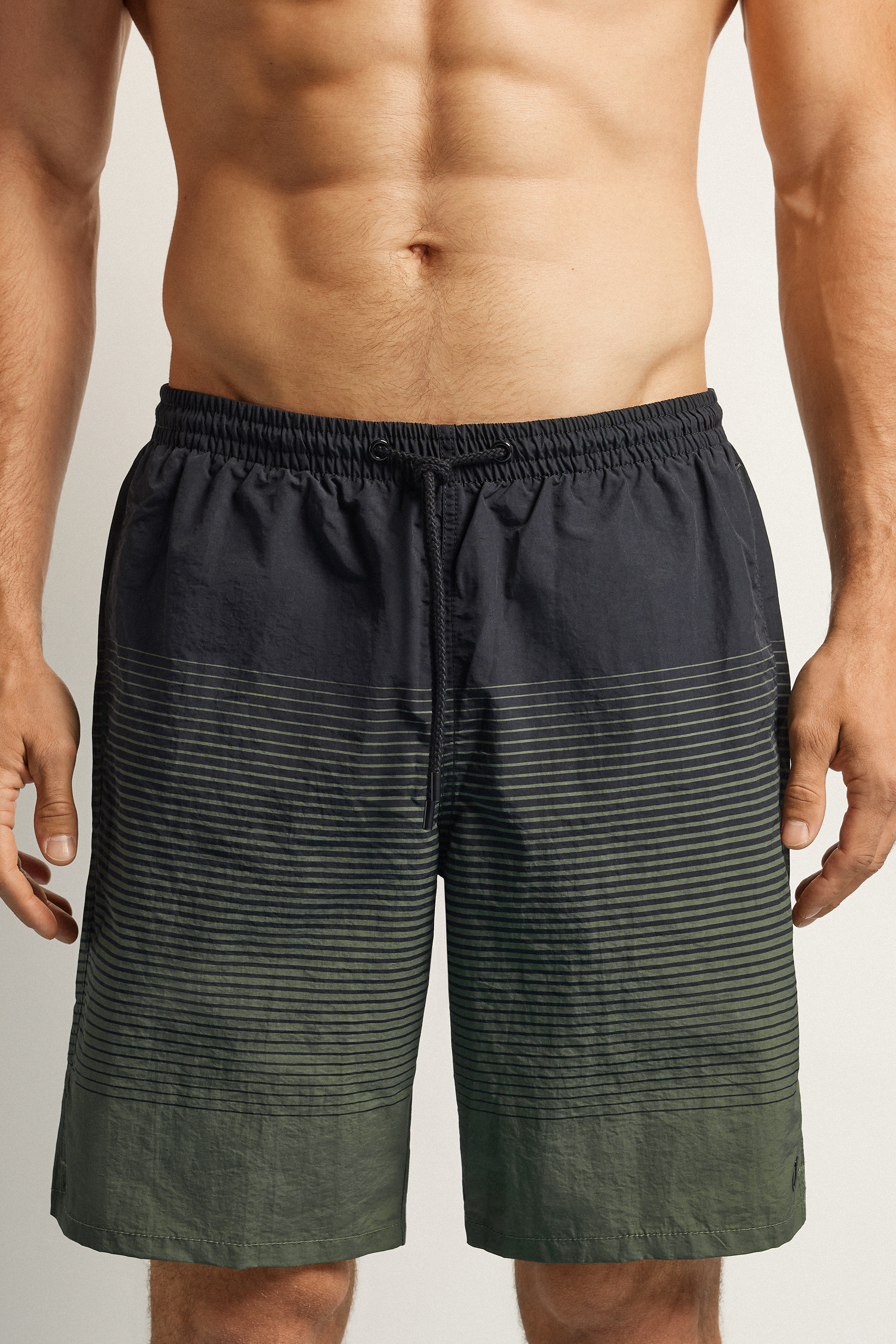 ストライププリント ロングスイムボクサー