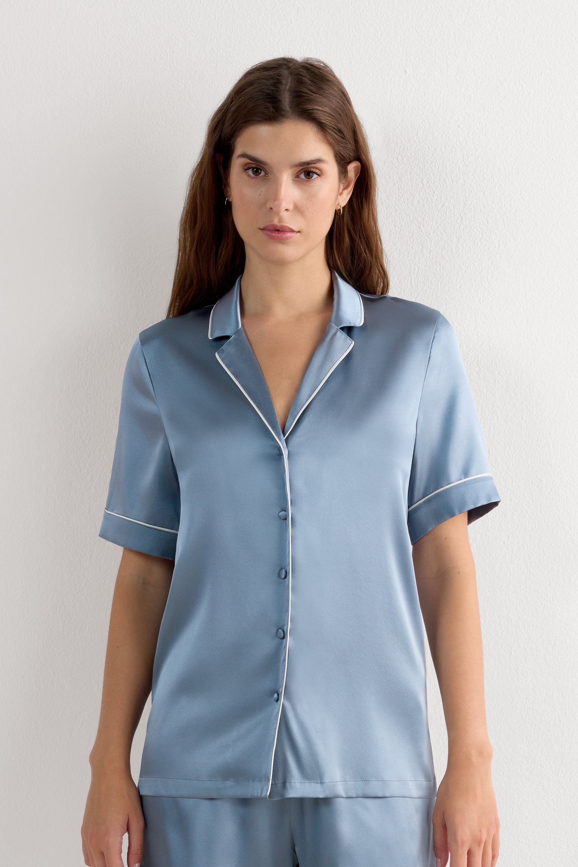 Short-Sleeved Men's Style Silk Shirt | Intimissimi