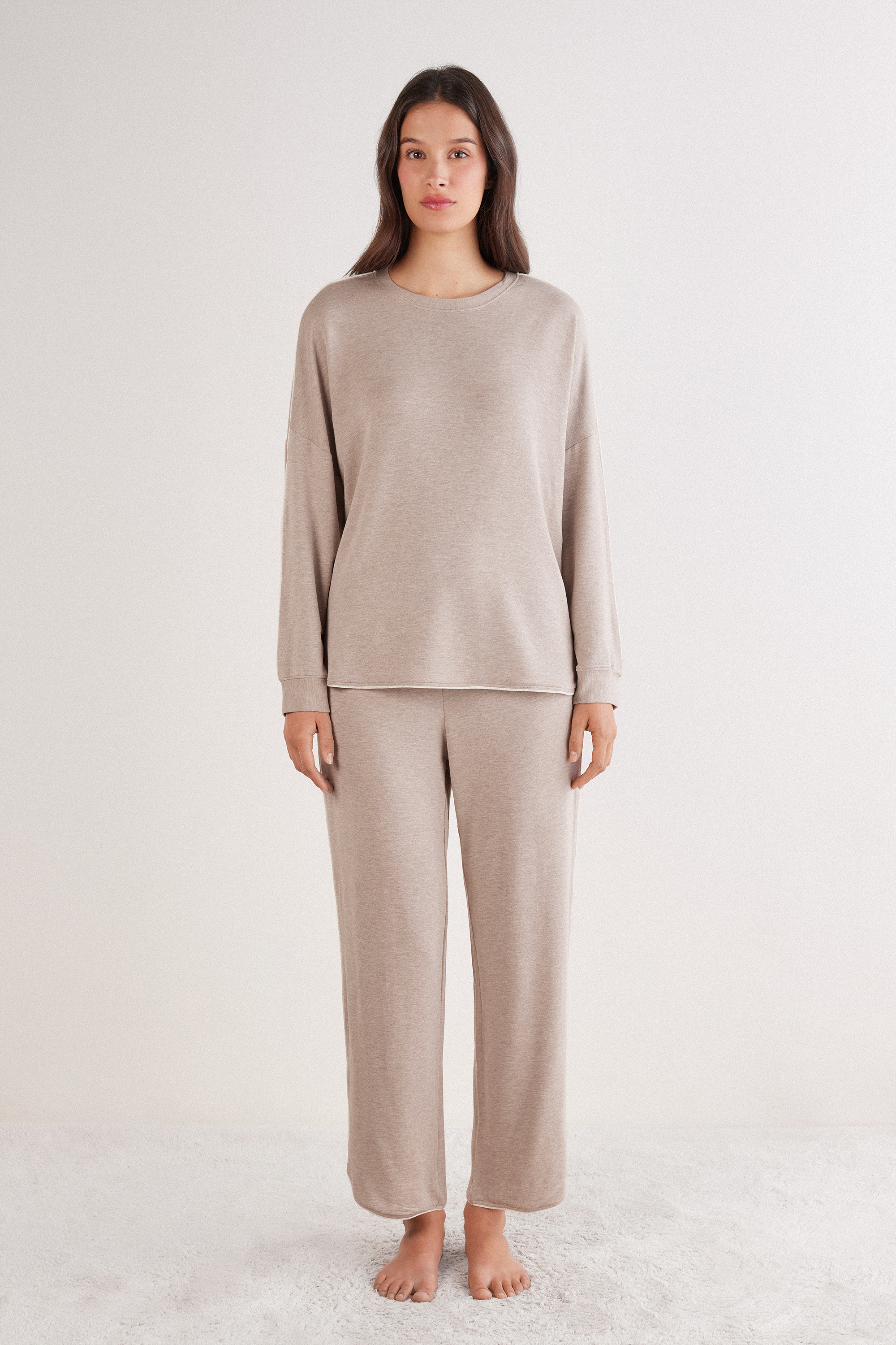 ミッドナイトスペル モダール＆ウール ロングパジャマ