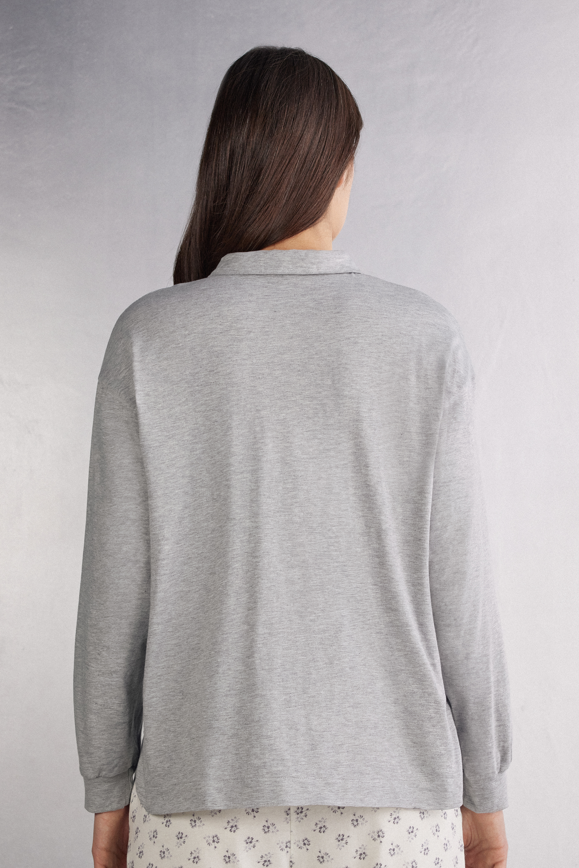 Dusty Flower Superior コットン ロングスリーブ ポロシャツ