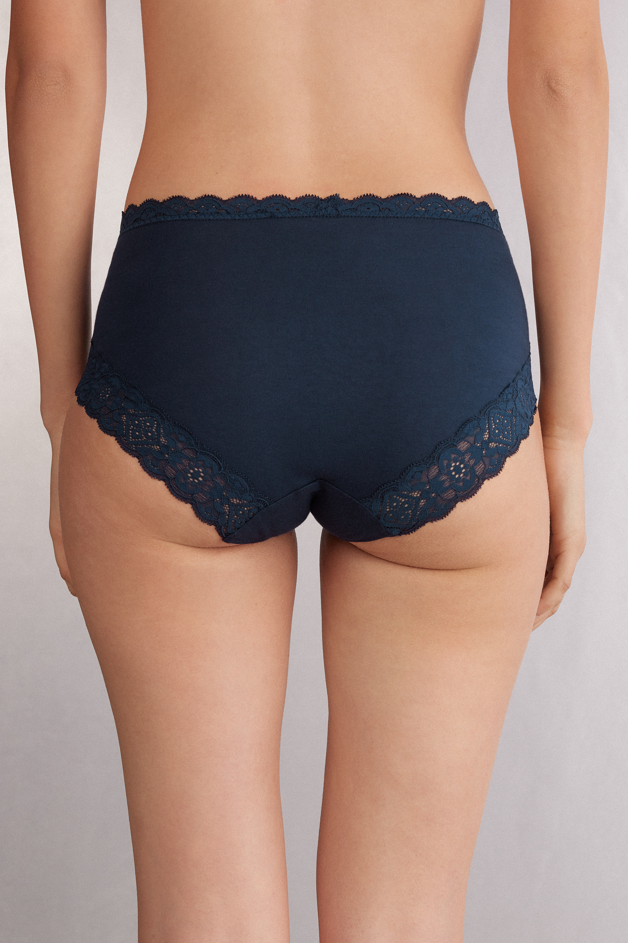 コットン＆レース ミディアムウエスト ショーツ