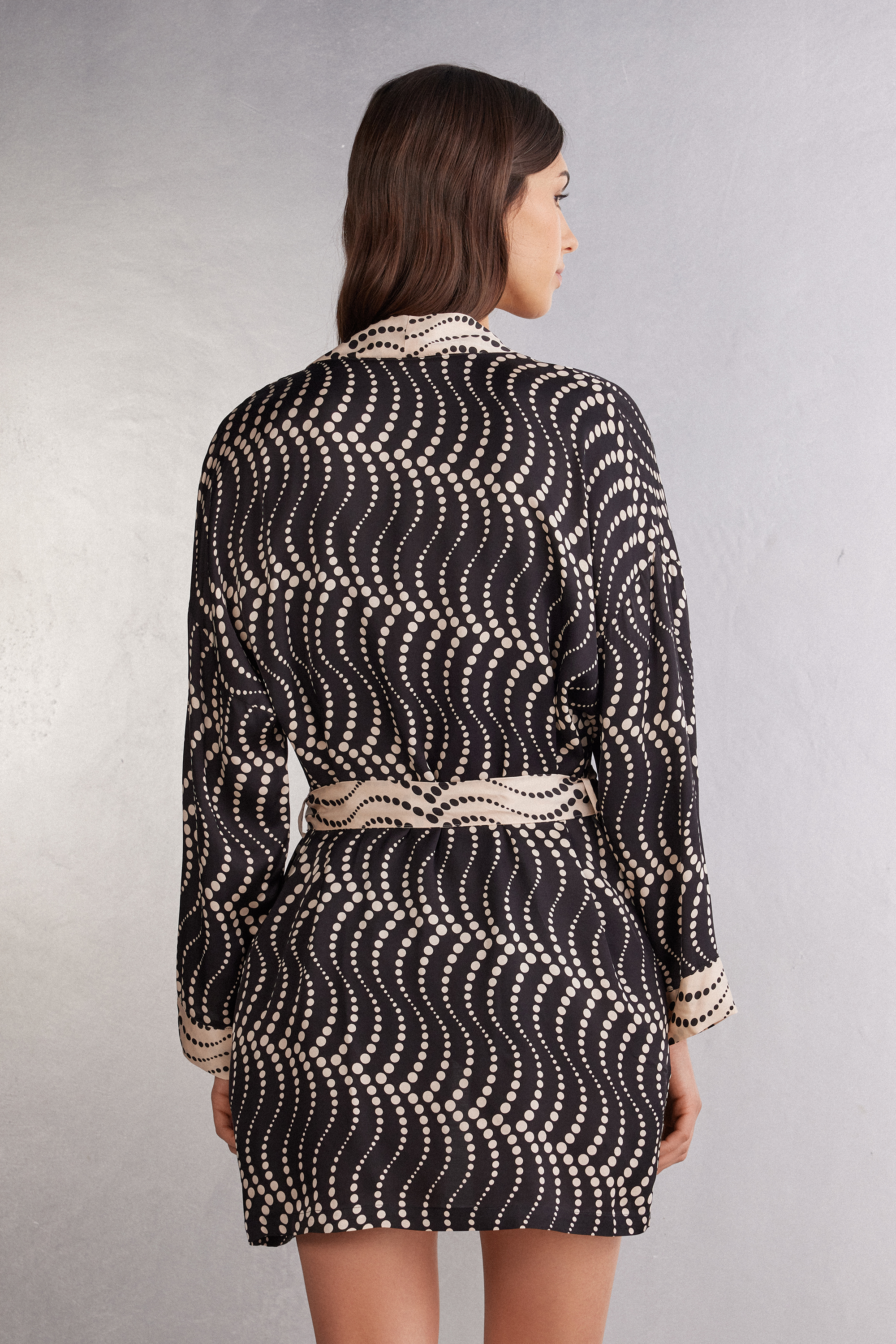 Cool Elegance ビスコースサテン キモノガウン