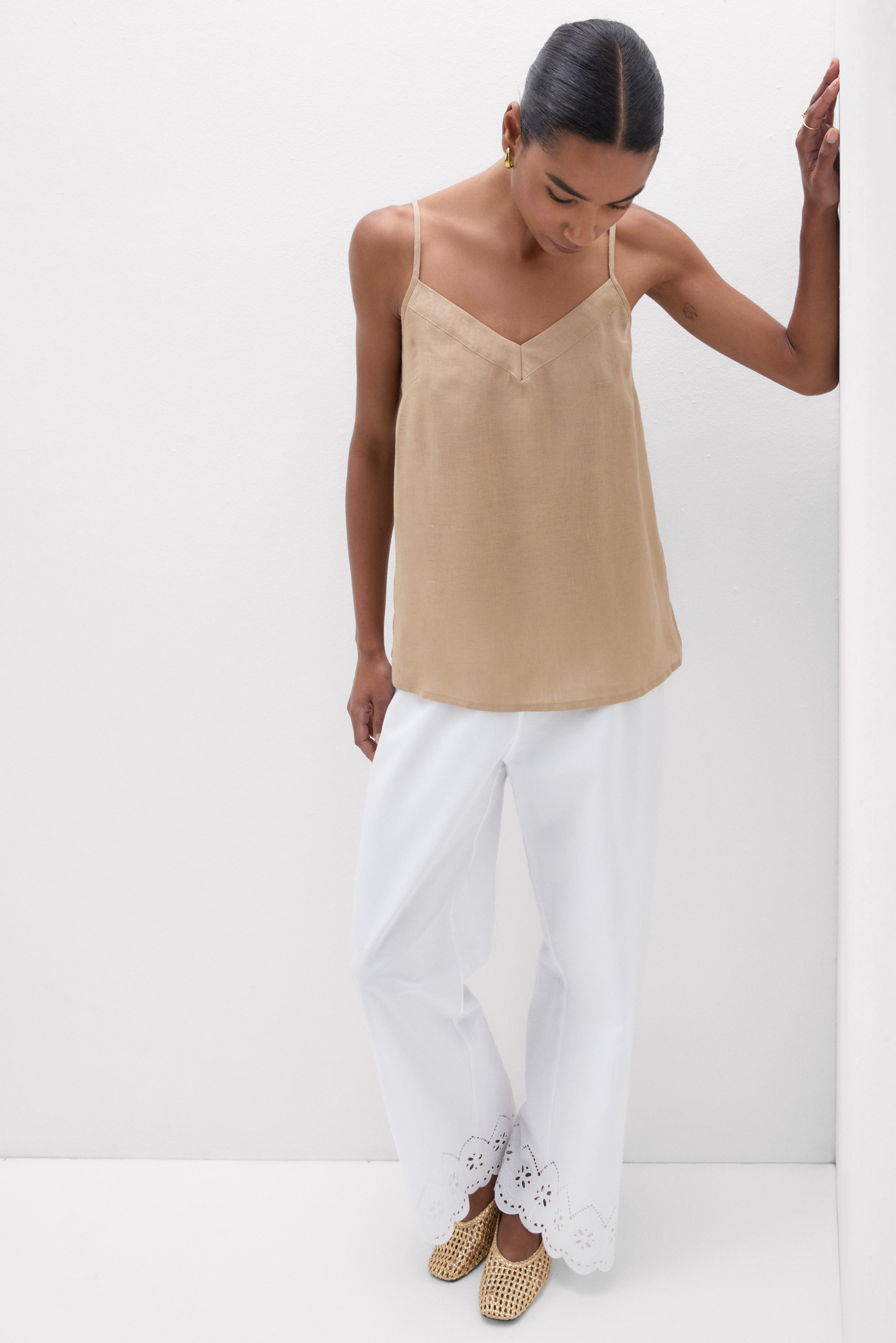 The Pure Linen リネンファブリック トップス