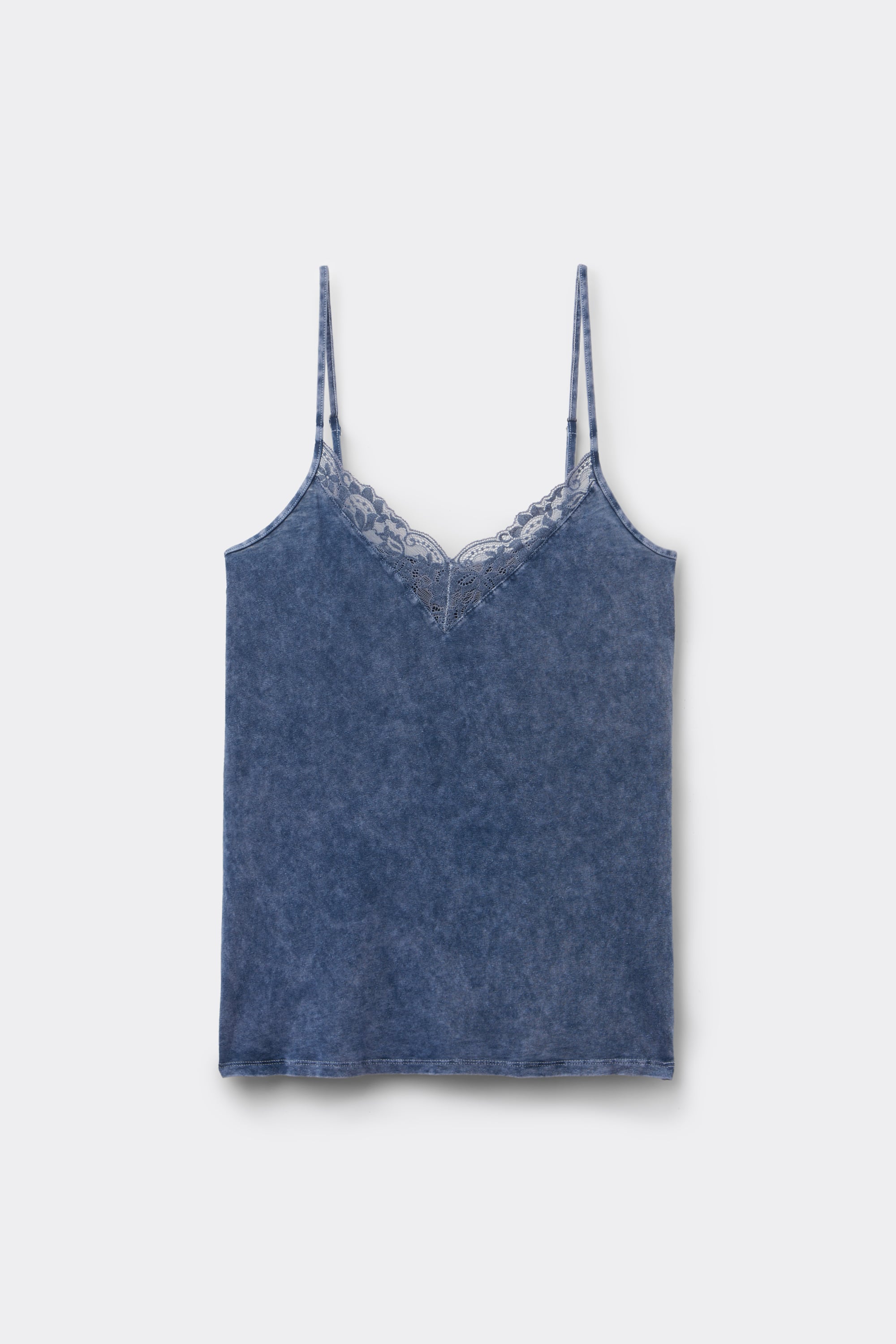 "Denim Romance" コットン＆レース トップス