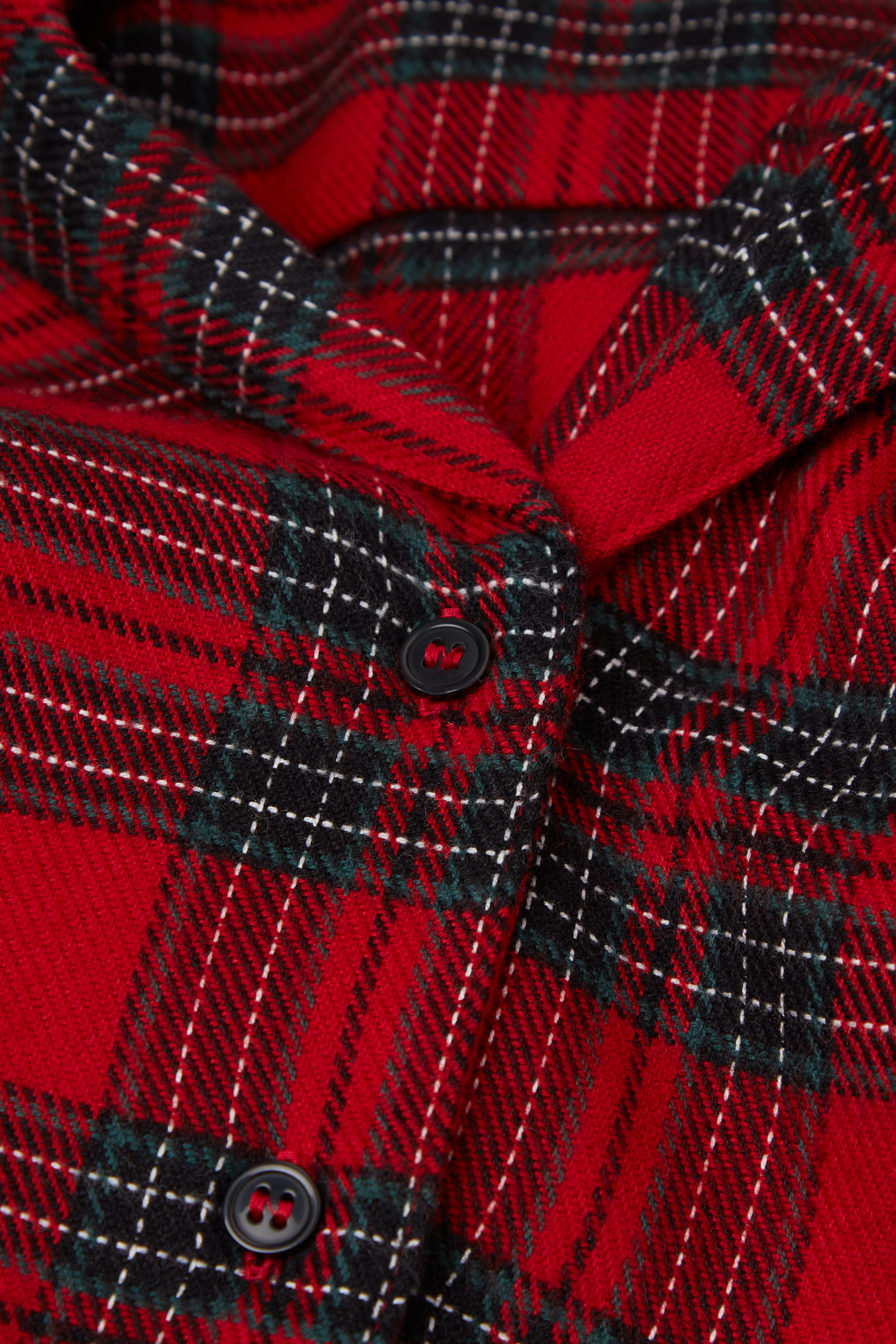 タータン 起毛ファブリック カップル ロングパジャマ