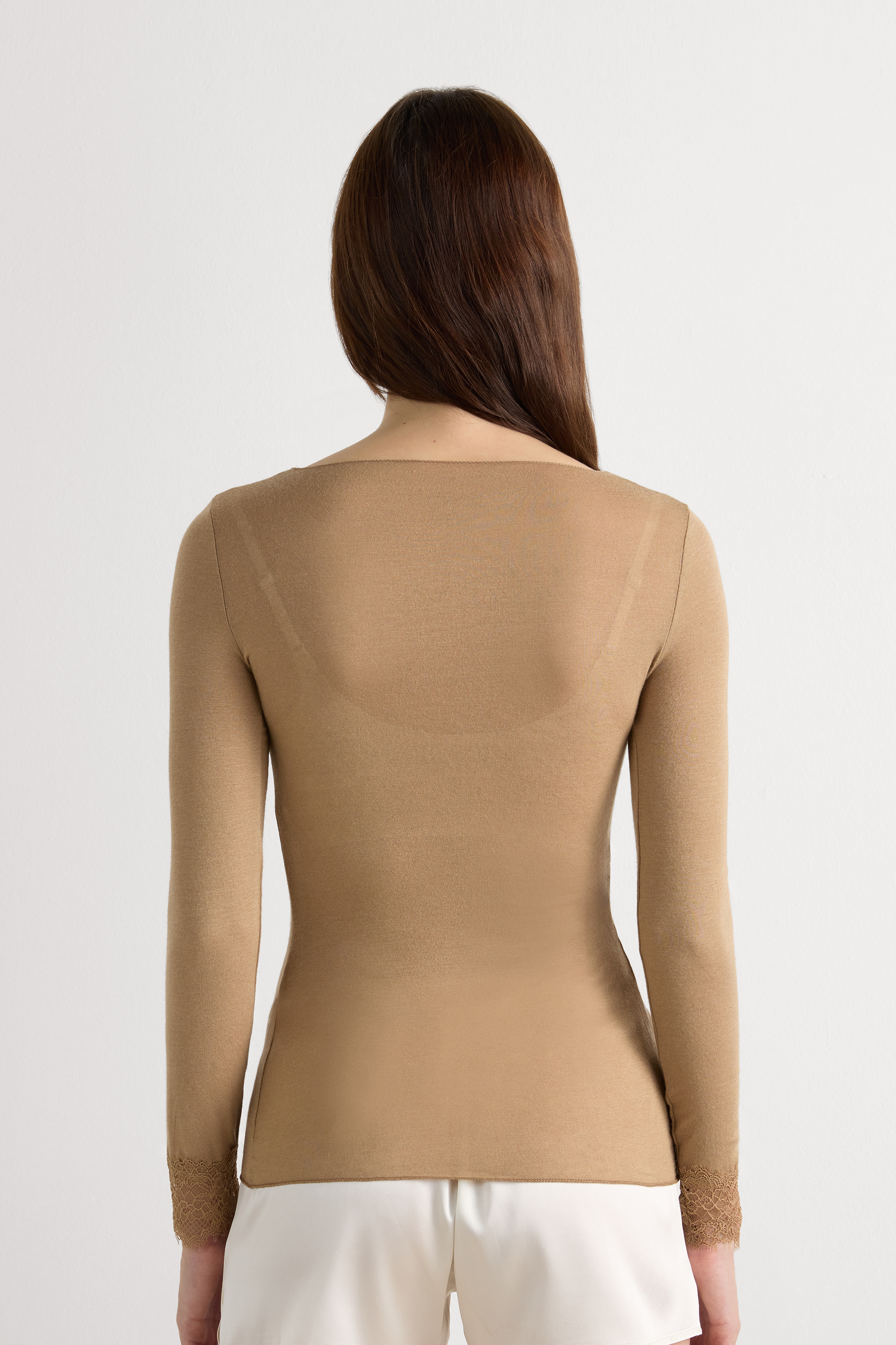 モダール カシミヤ ウルトラライト ロング レースシャツ