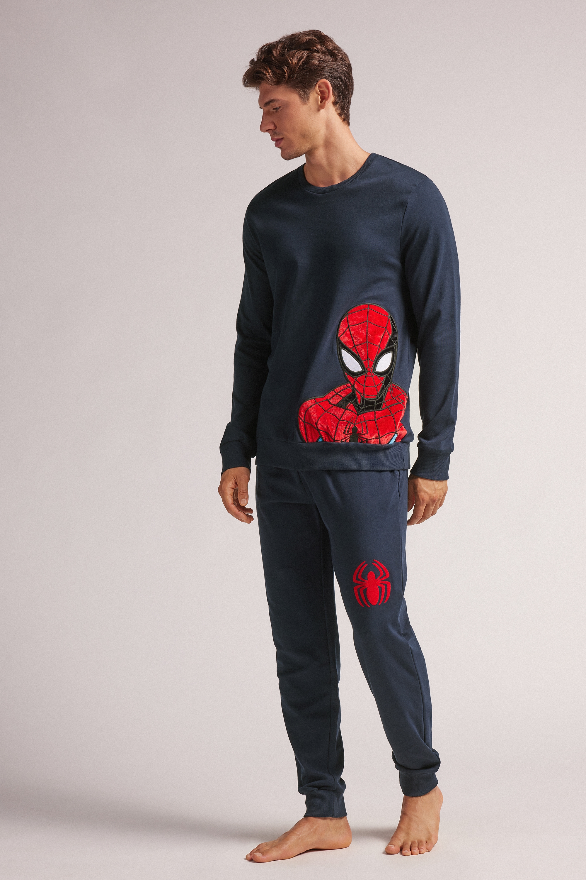 Enrico Coveri Pigiama Pigiama Natale Famiglia Caldo Cotone Pigiama