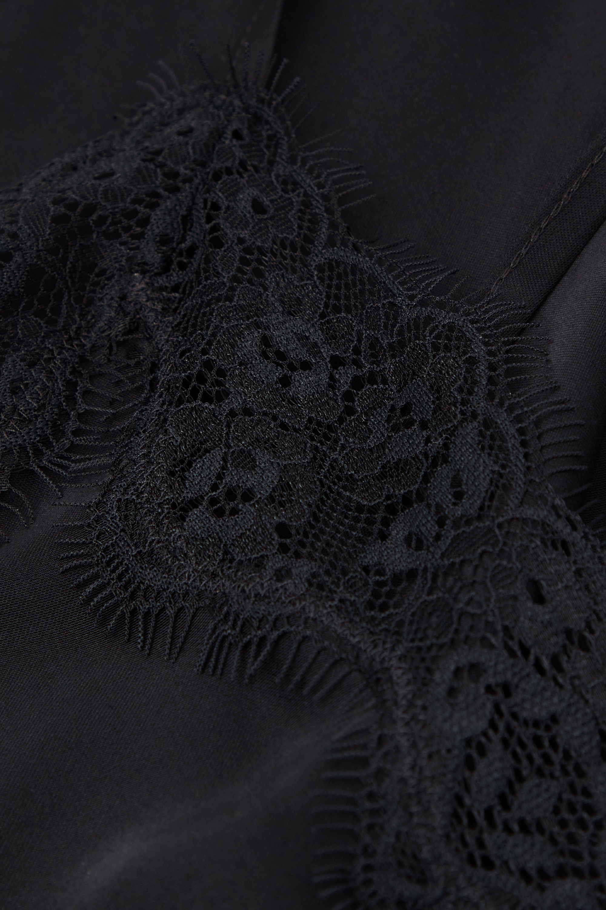 ビスコースサテン＆レース アシンメトリー スリップ