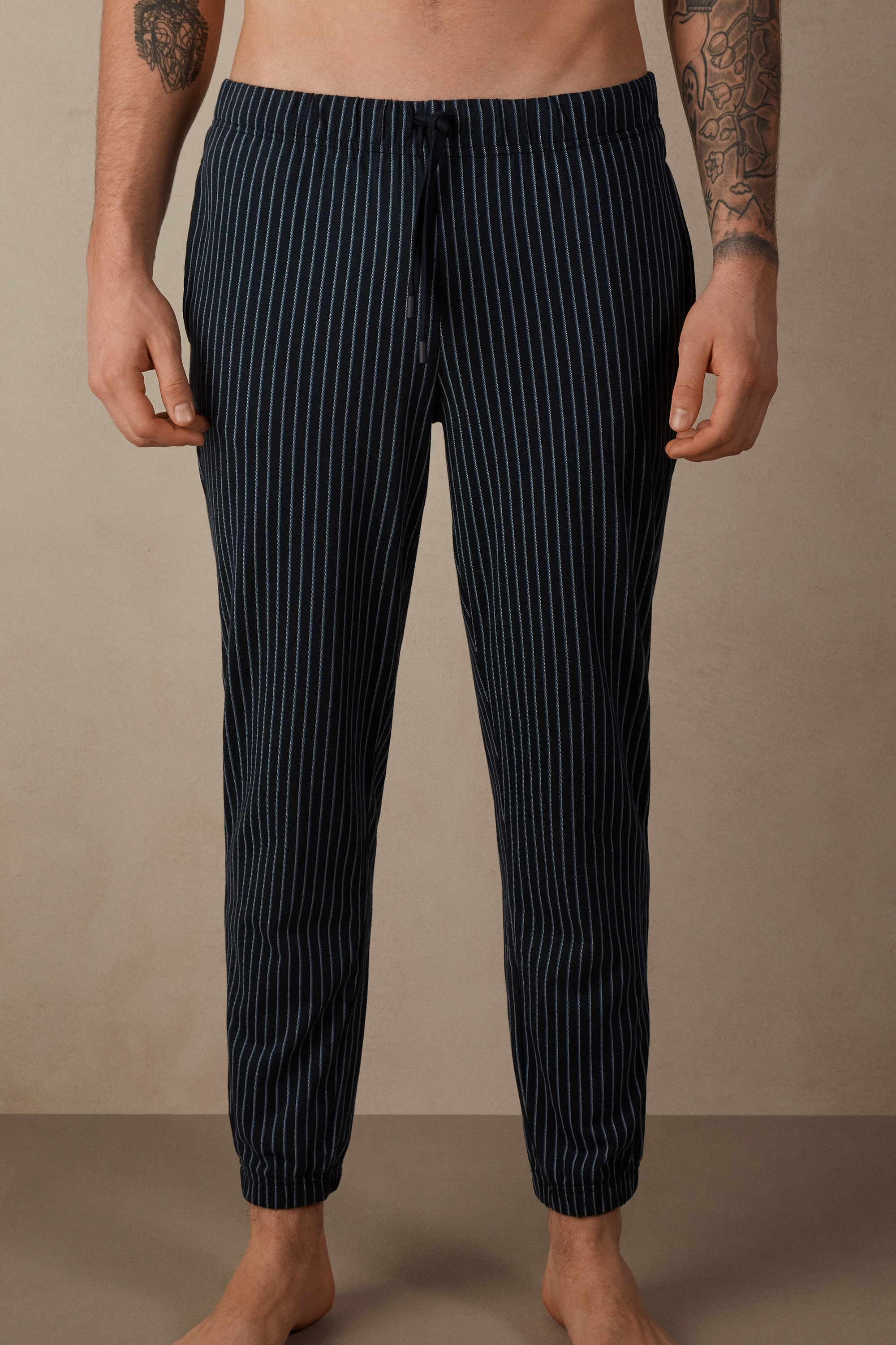 Pantalone con motivo gessato lurex main image 1