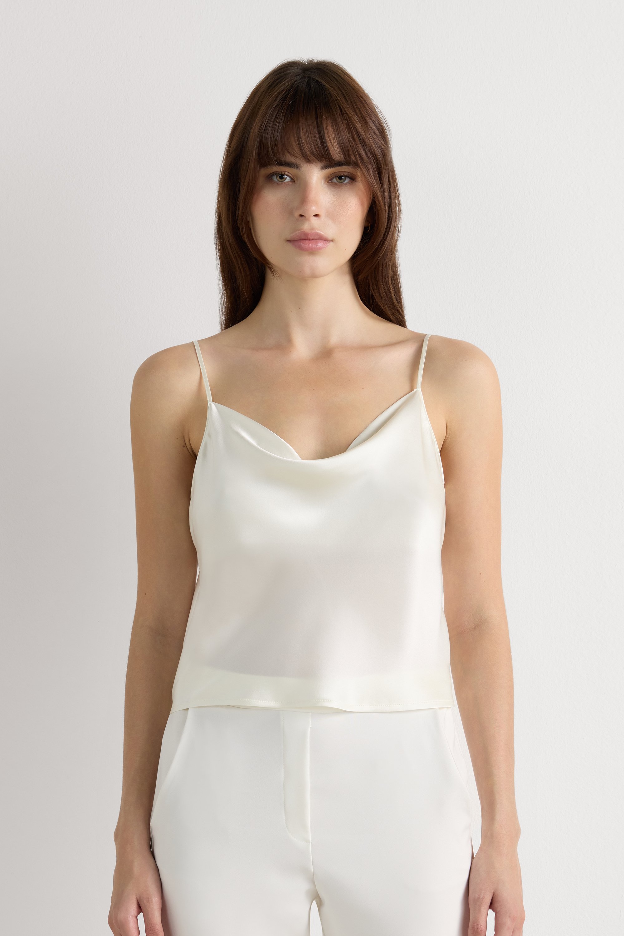 トップス HIAND Bicolor jacquard camisole Silk Crop Camisole | Intimissimi