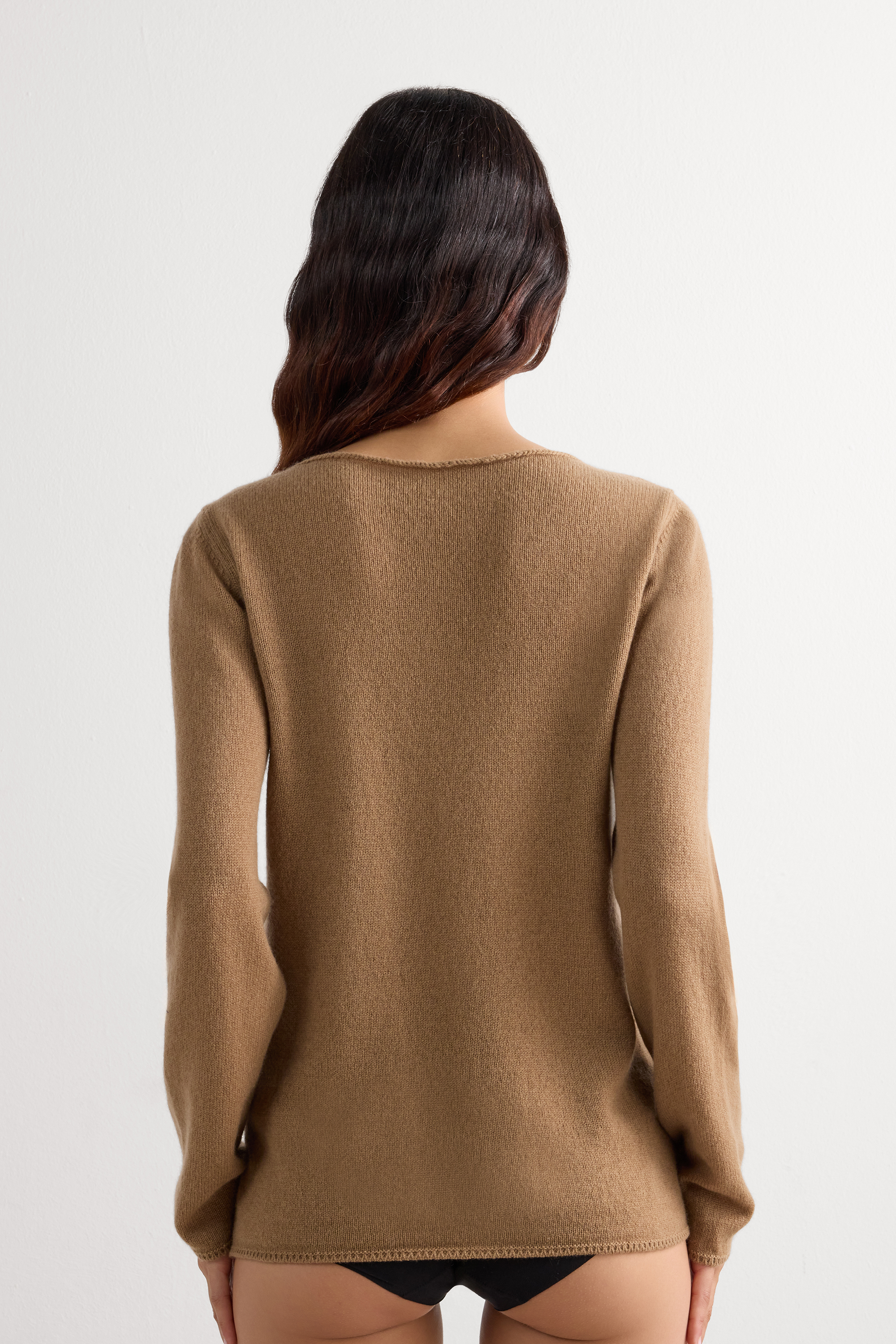 カシミヤ 100% ロングスリーブ ニット