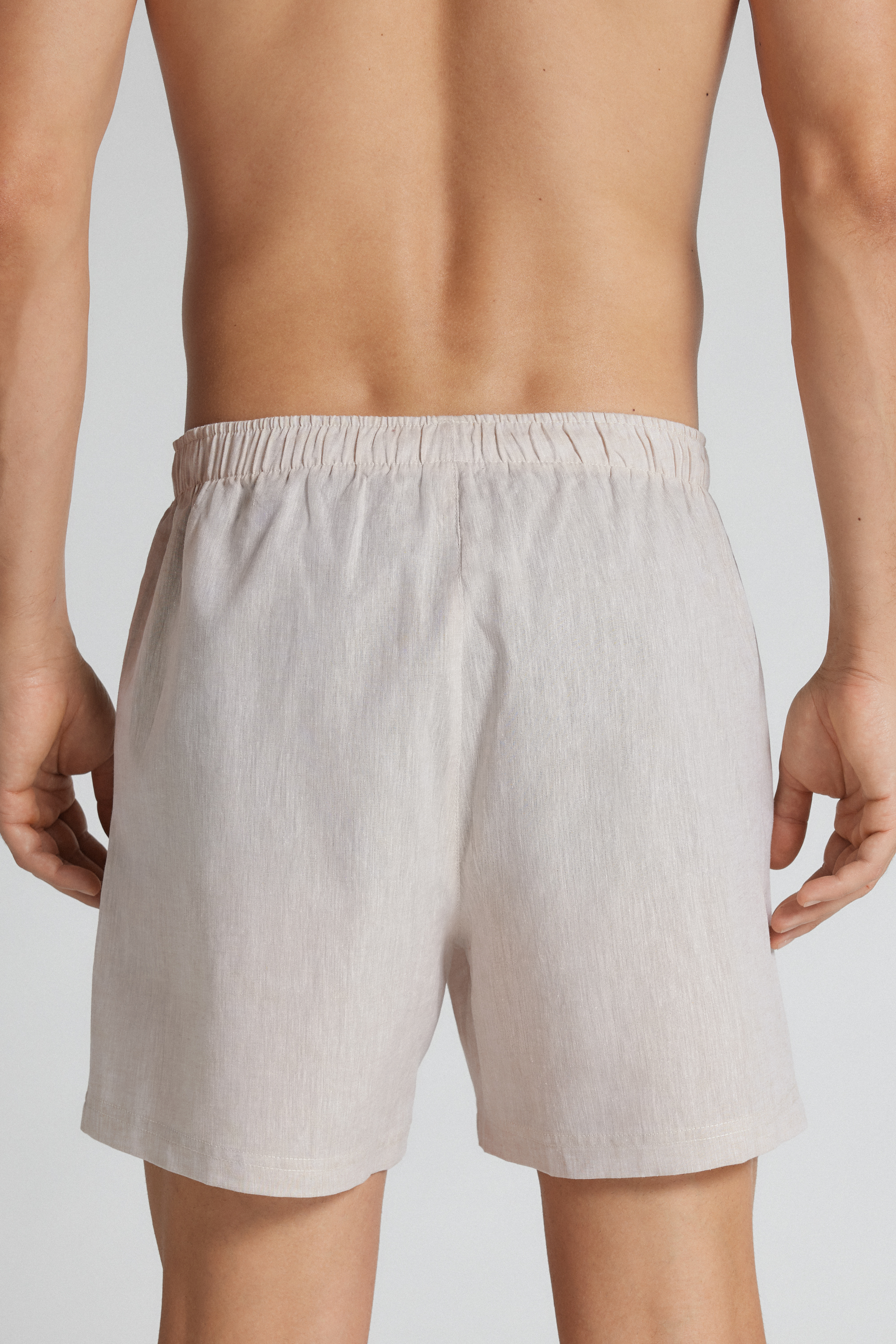 メンズ リネン＆コットン ショートパンツ