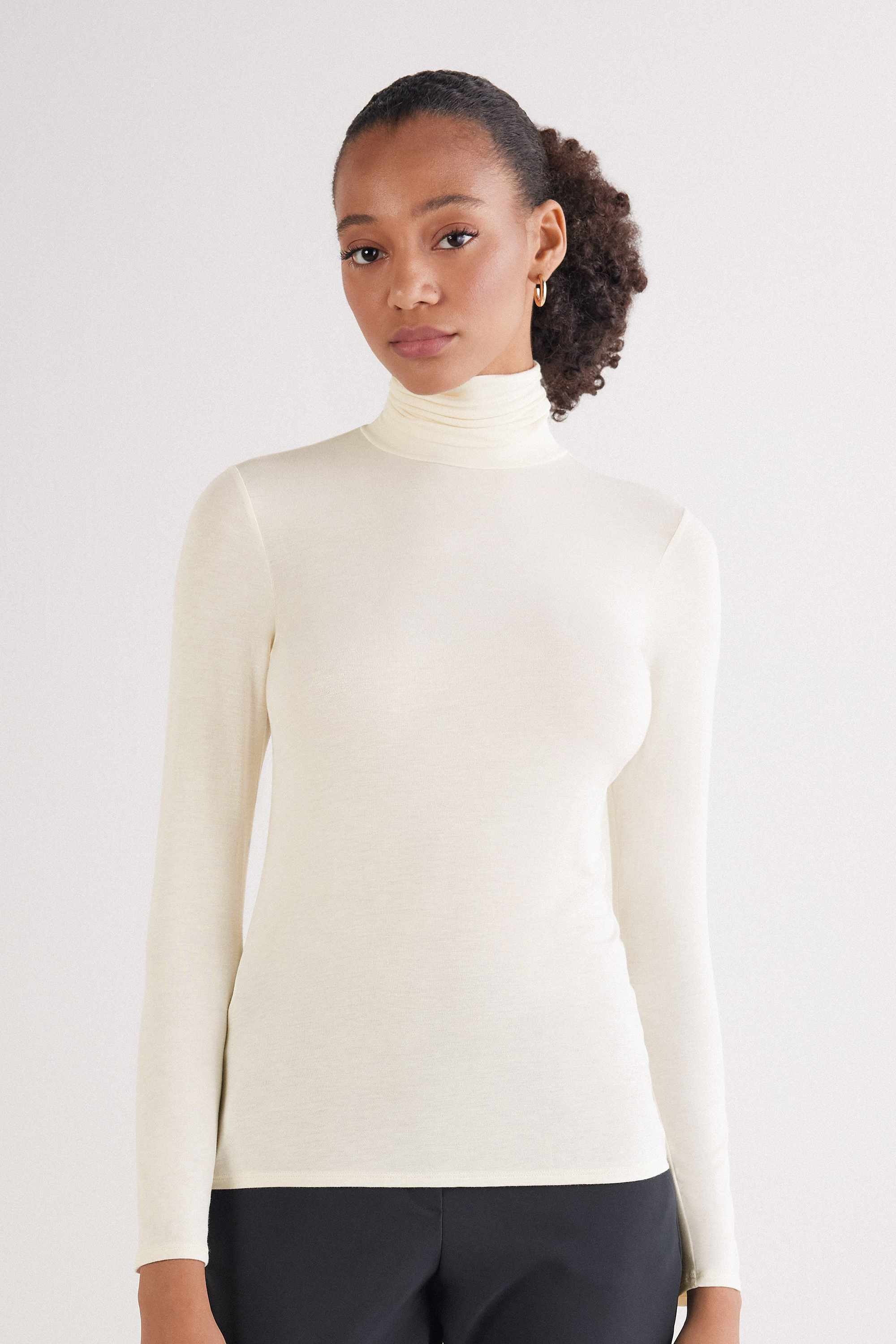 フレッシュバンブー ハイネックニット