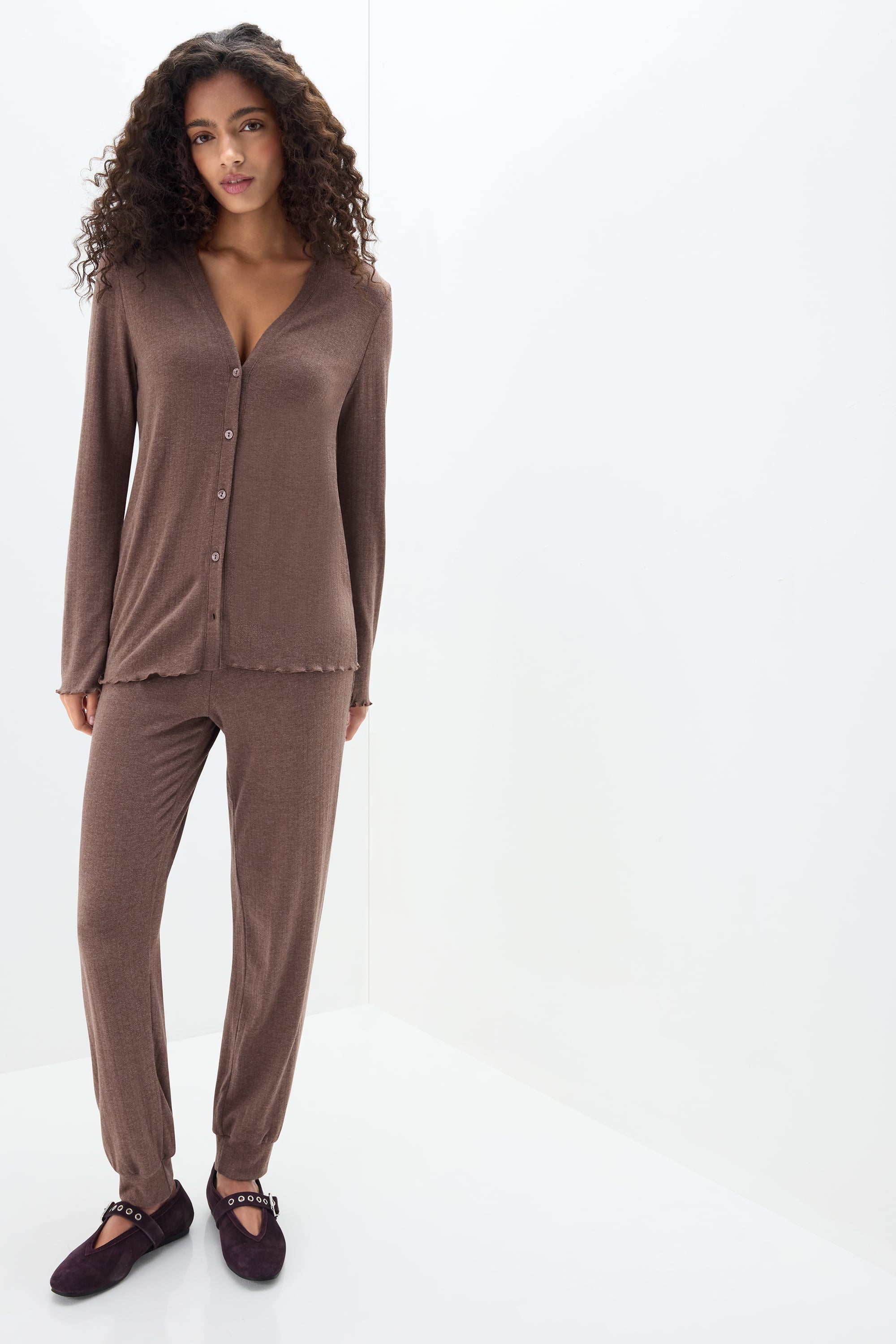 Luxury Softness Modal with Cashmere Button-Down Top | Intimissimi