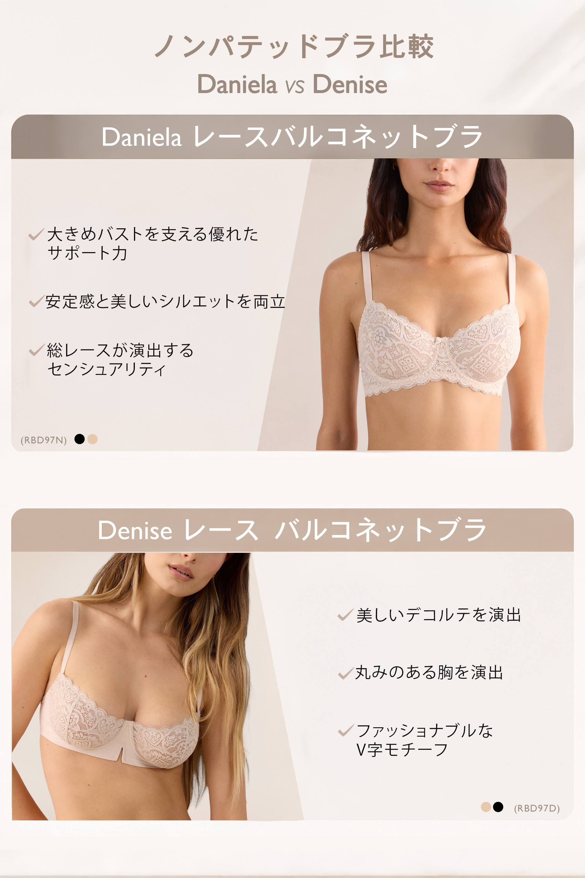 Denise レース バルコネットブラ
