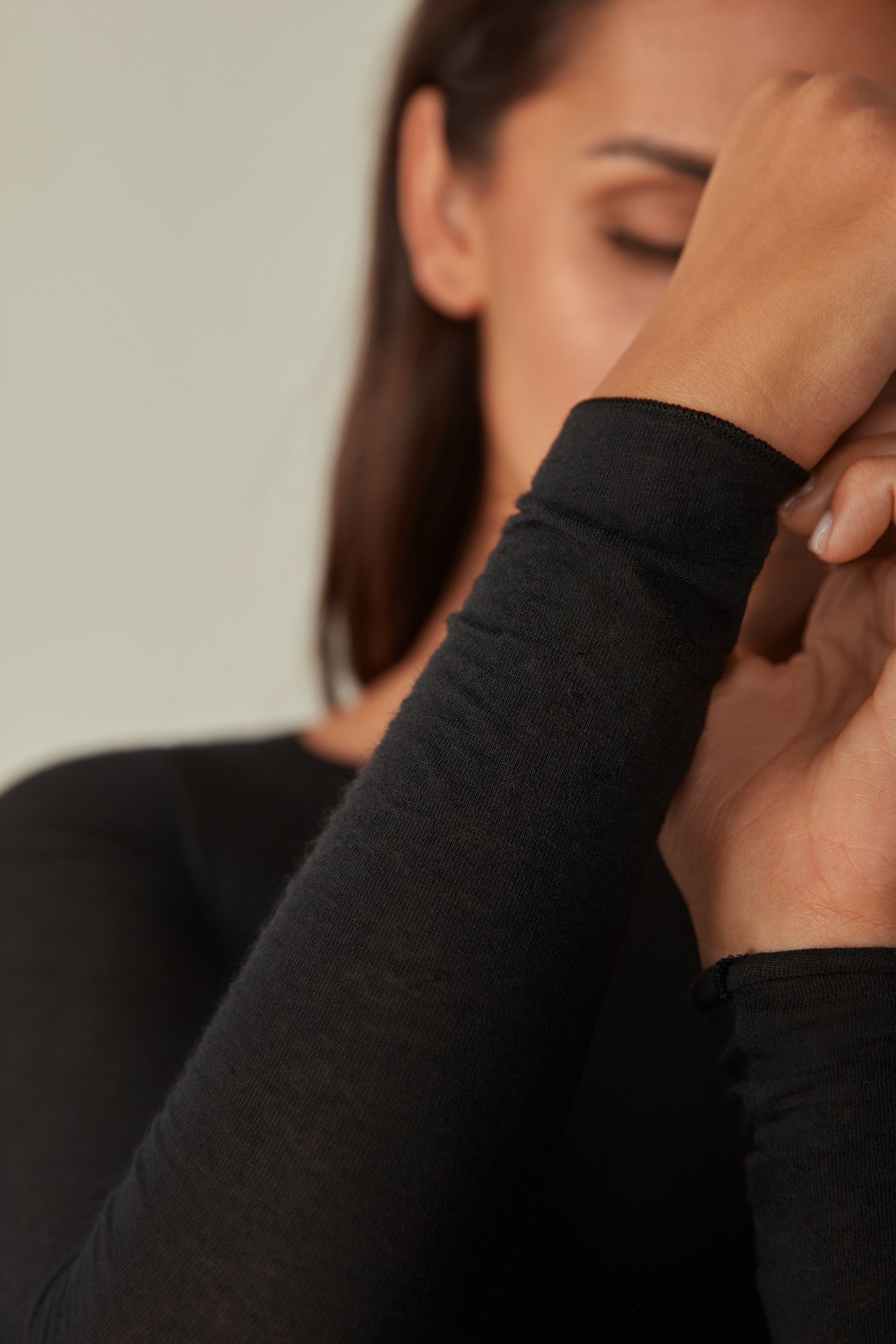 ボートネック モダール カシミヤ ウルトラライト トップス