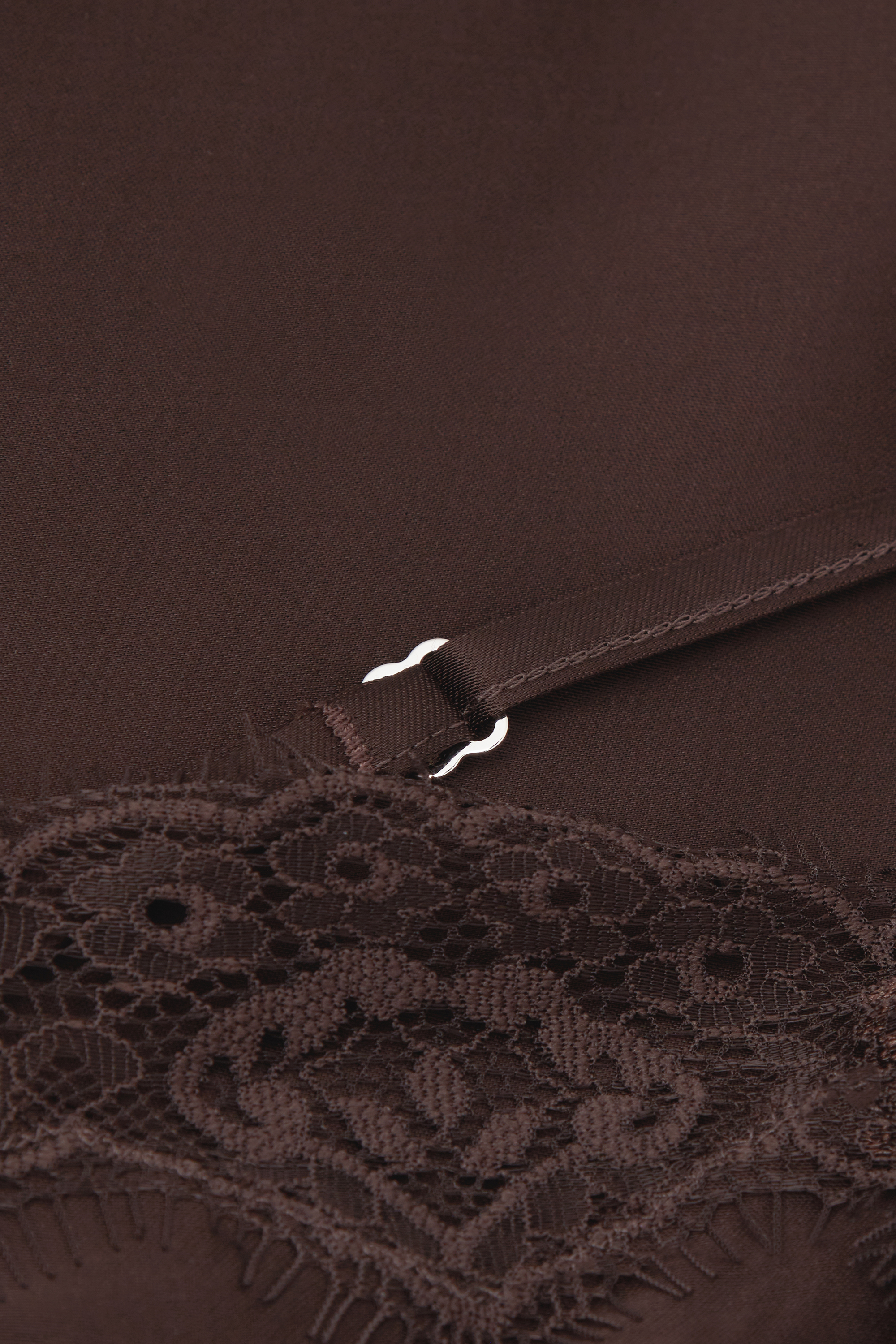 ビスコースサテン＆レース アシンメトリー スリップ