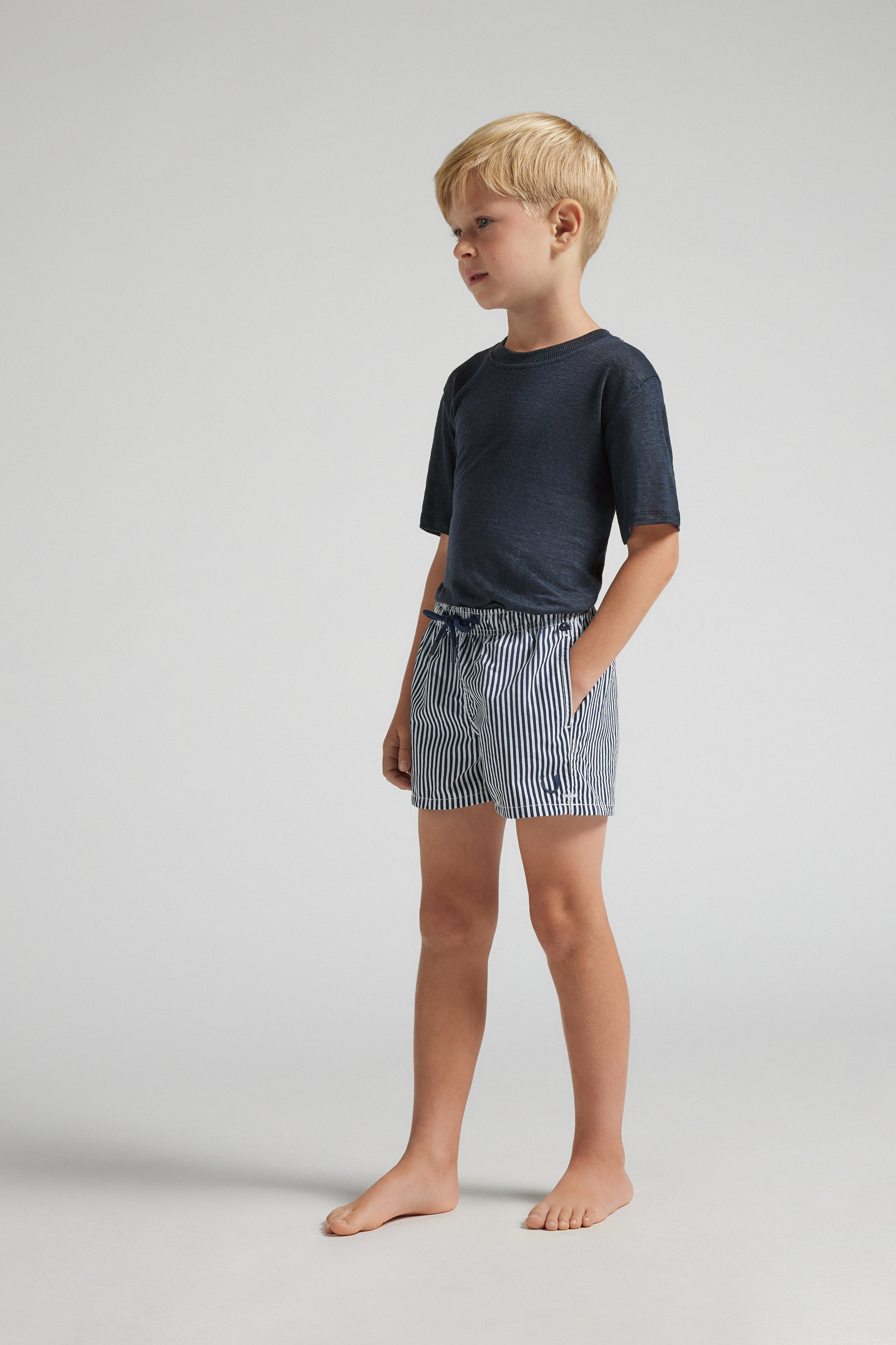 ブルーストライプ キッズ スイムボクサー