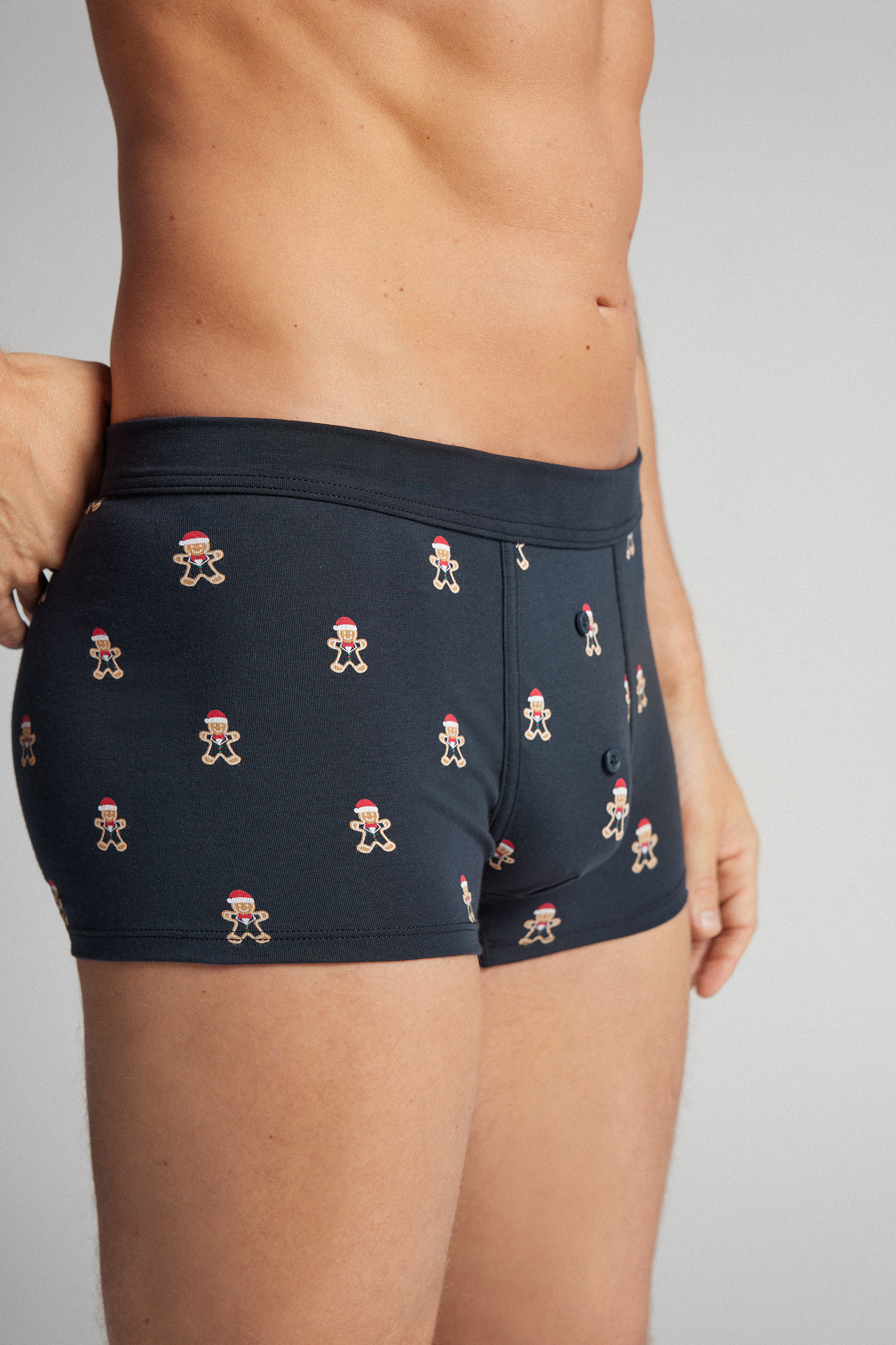 スーペリアコットン ジンジャーブレッド柄プリント ボクサー