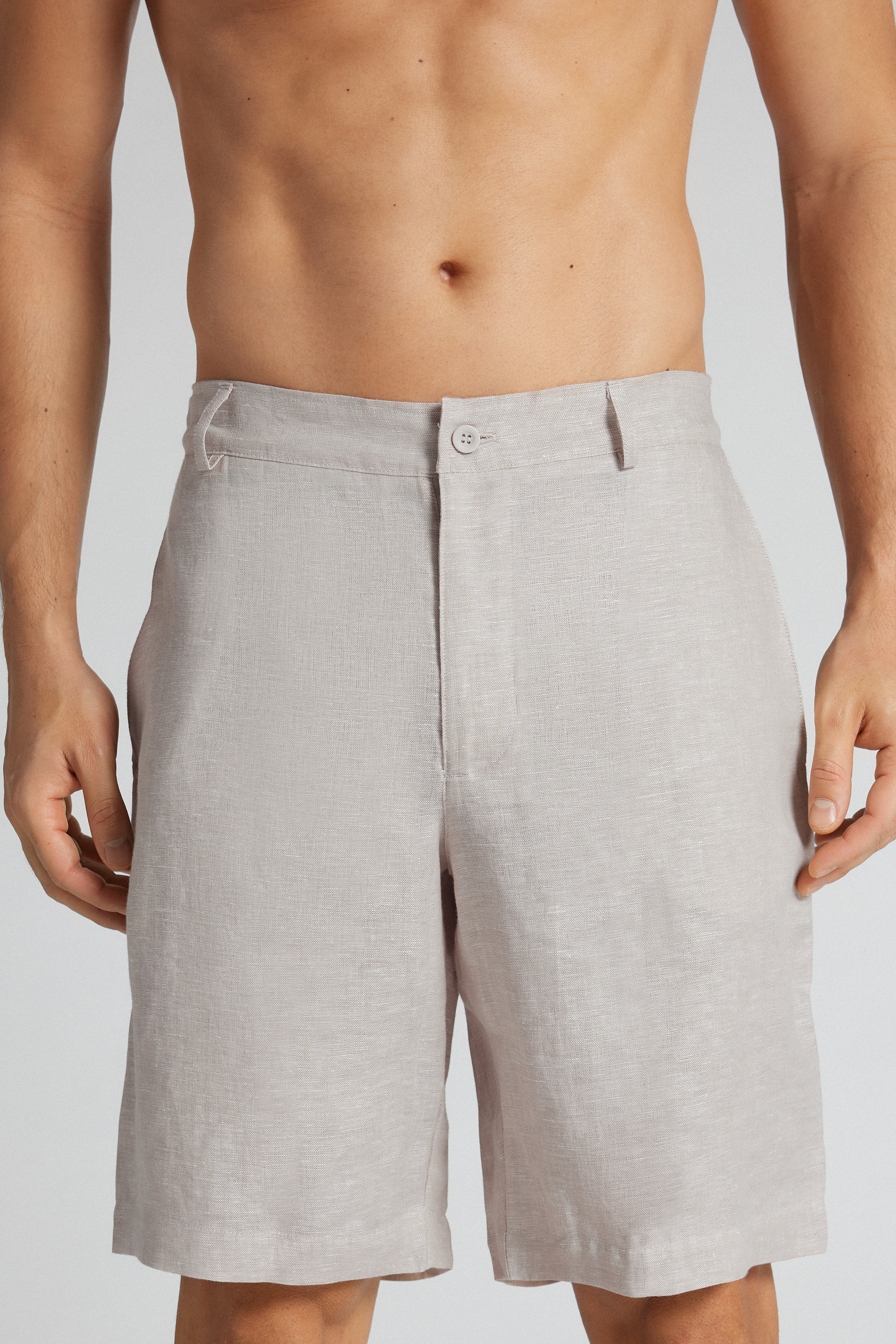 メンズ リネン100% ショートパンツ