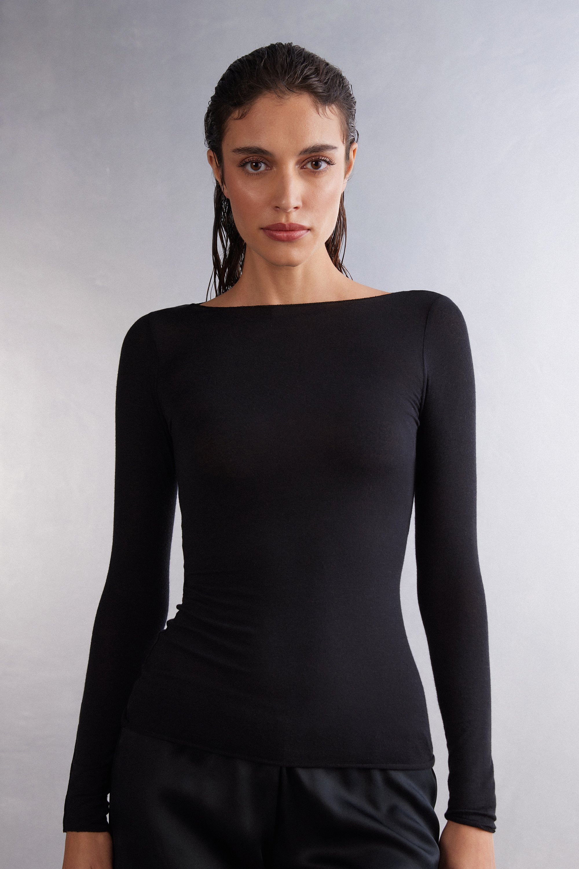 Boat Neck Modal Cashmere Ultralight Top - Intimissimi