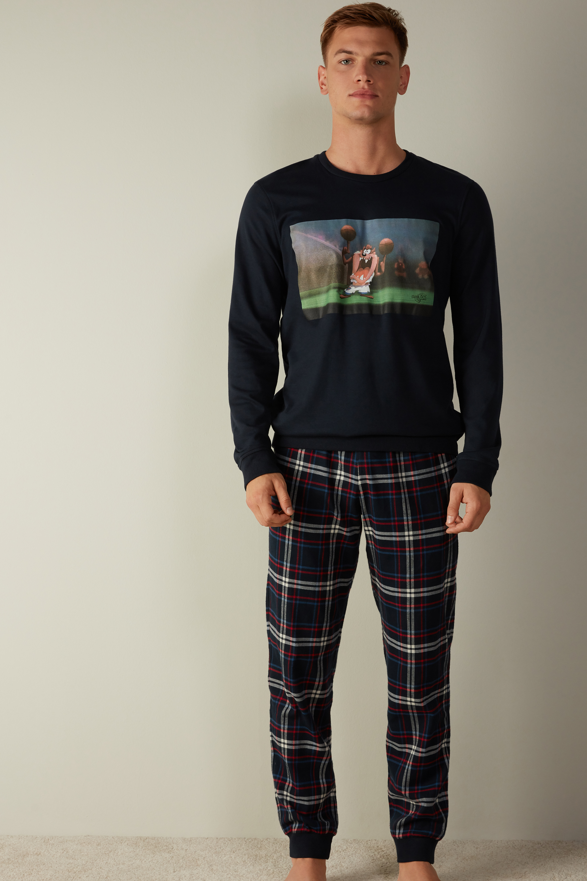 Pijama Largo de Punto de Algodón Estampado Batman | Intimissimi