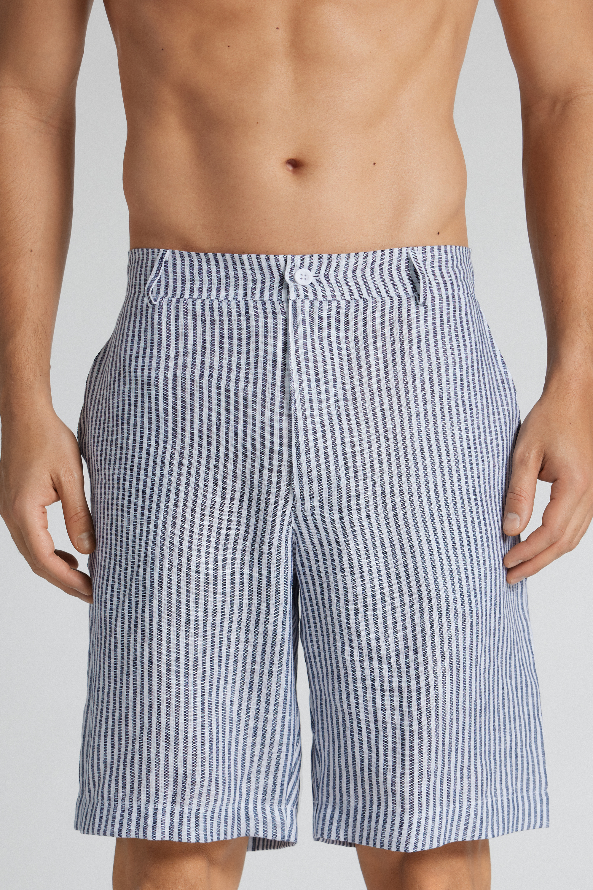 メンズ リネン100% ショートパンツ