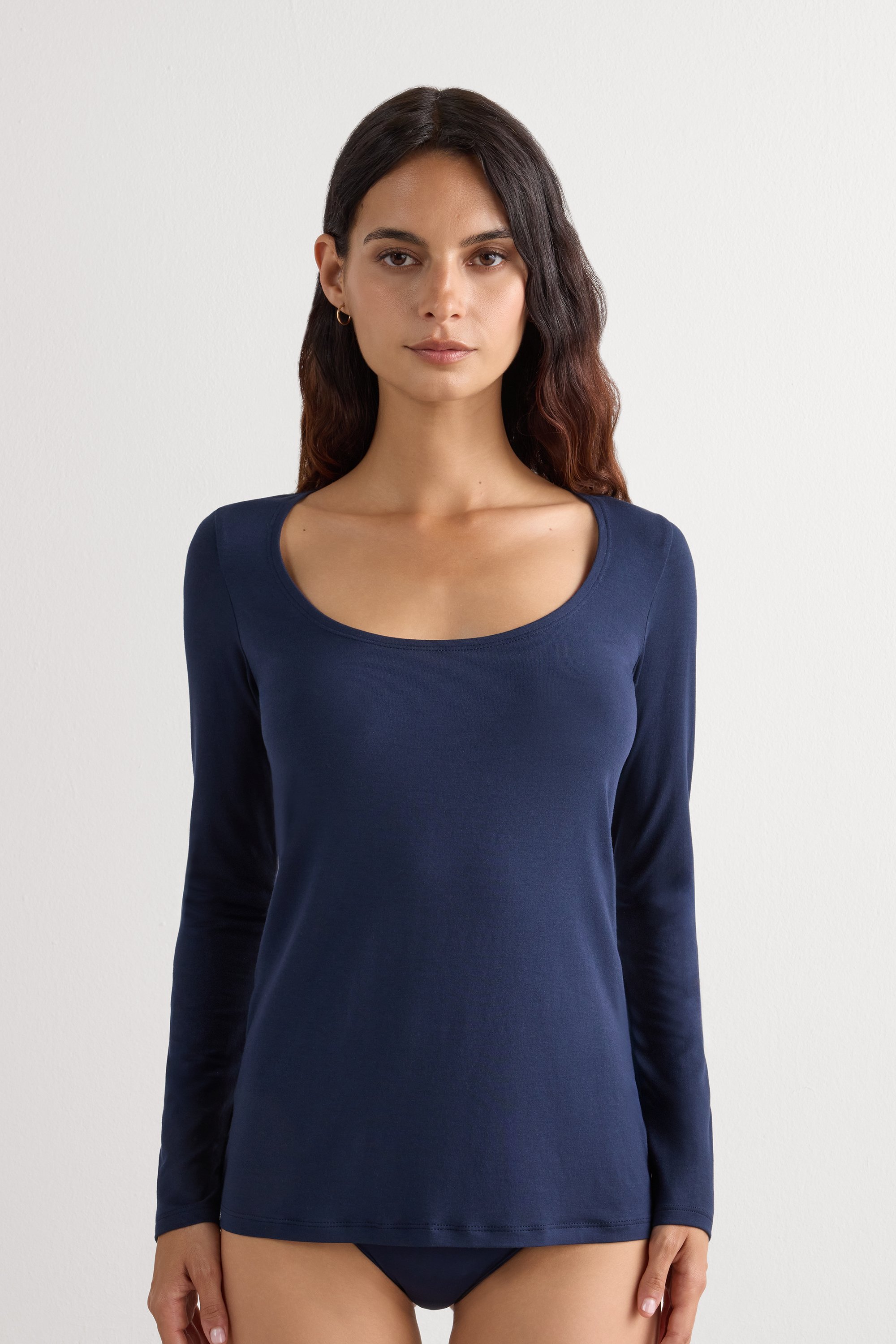 Long-sleeve micromodal scoop neck top - Intimissimi