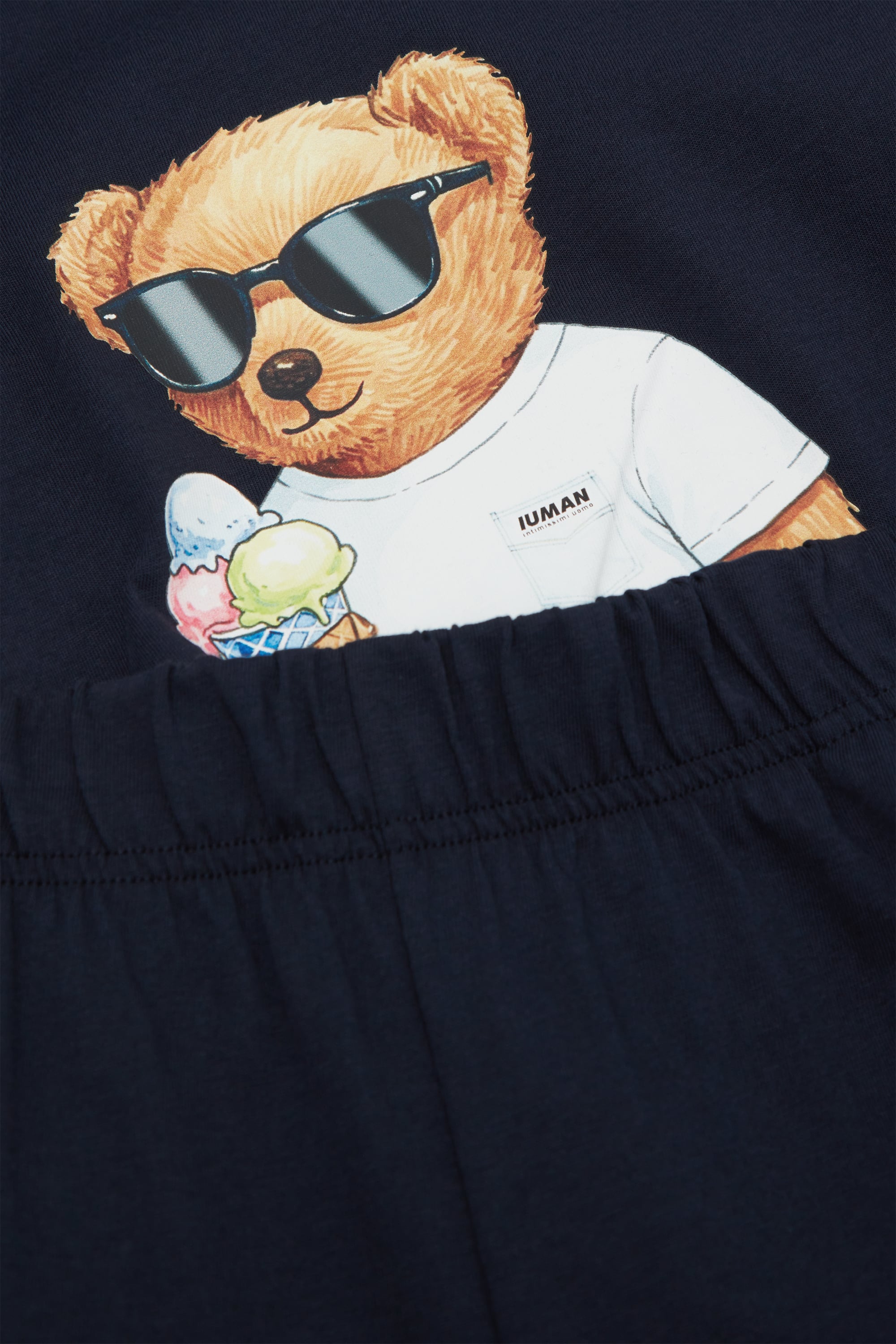 アイスクリームプリント コットン ショートパジャマ