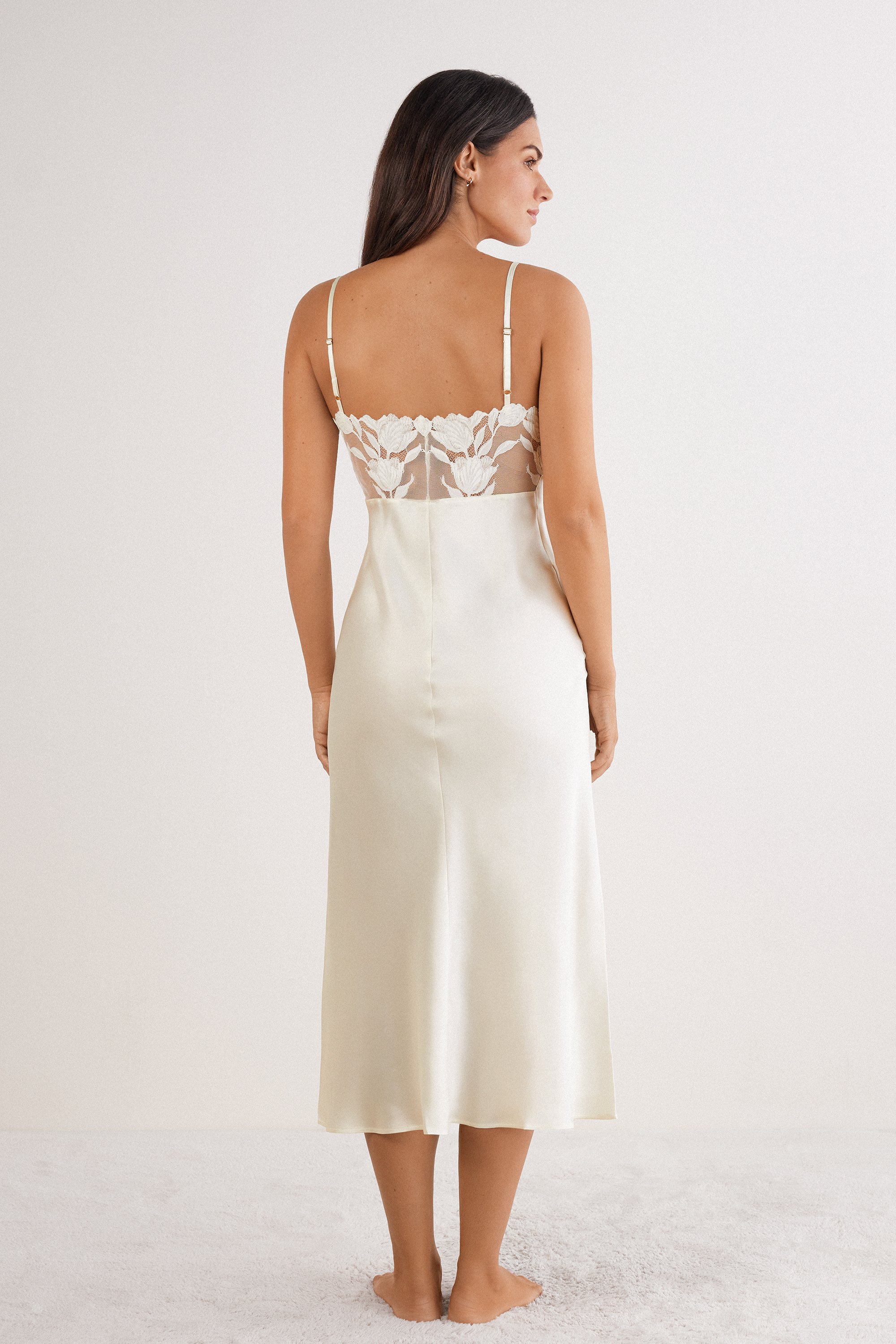 All About Flowers シルク ロングスリップ