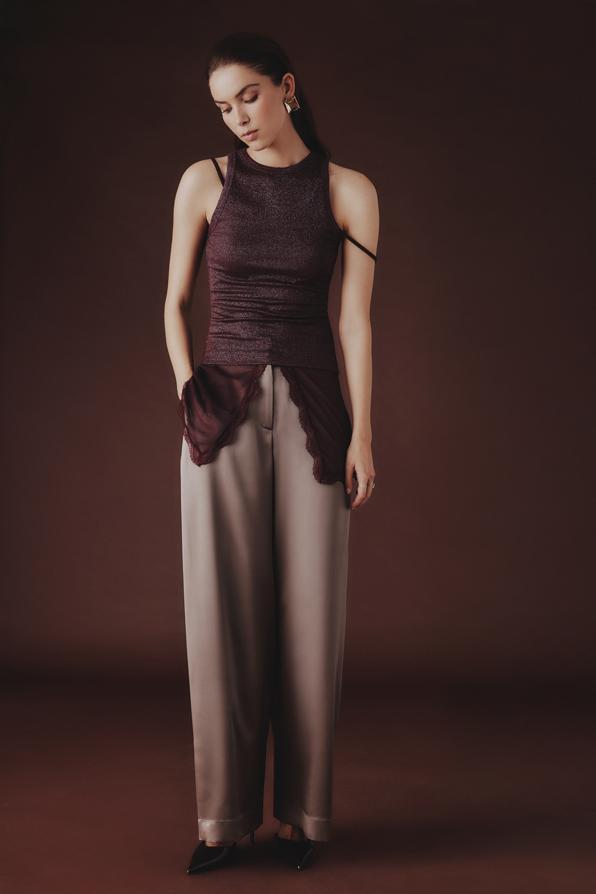 Ribbed Cotton Lamé Tank Top | Intimissimi