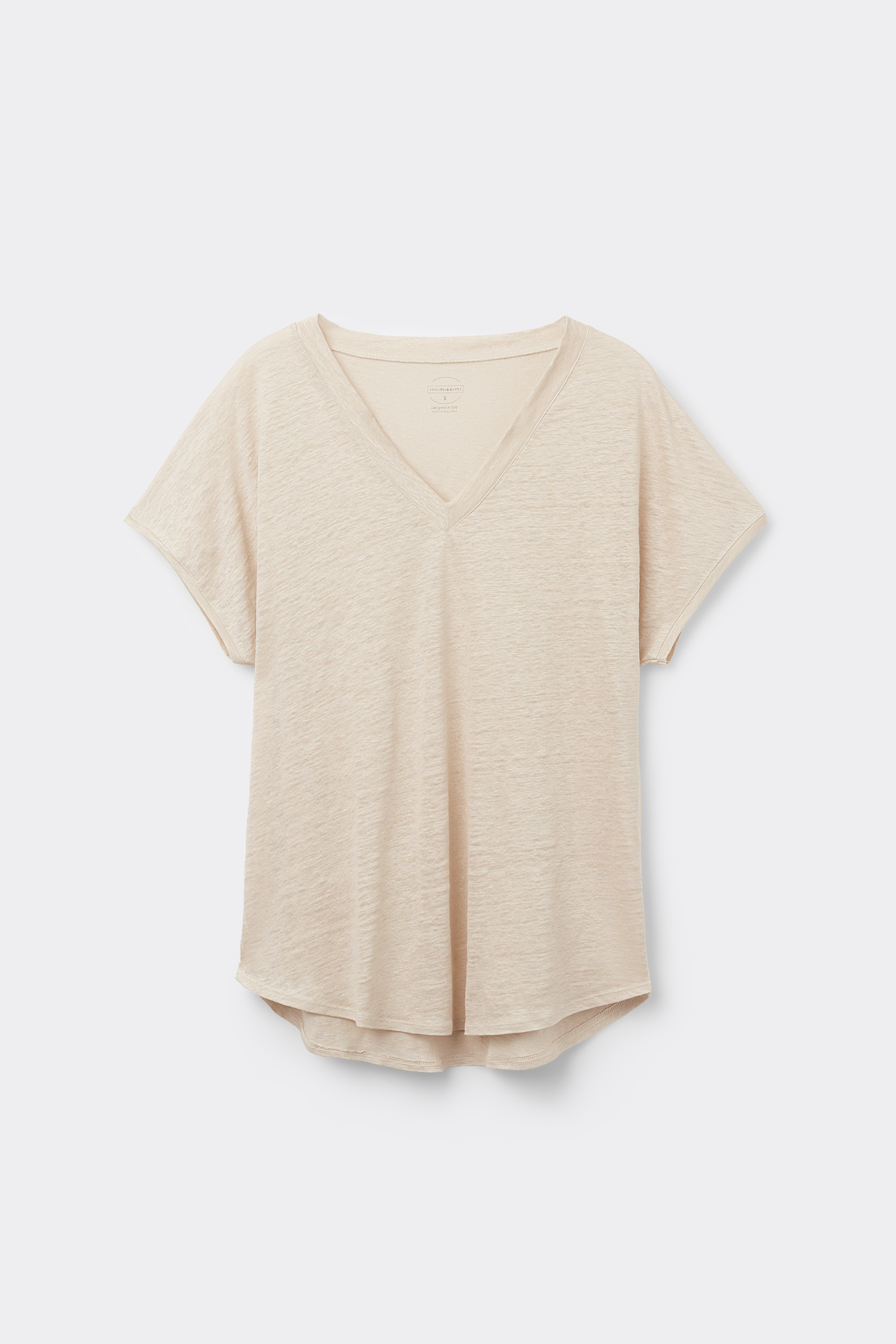 The Pure Linen リネン Vネック ショートスリーブ Tシャツ