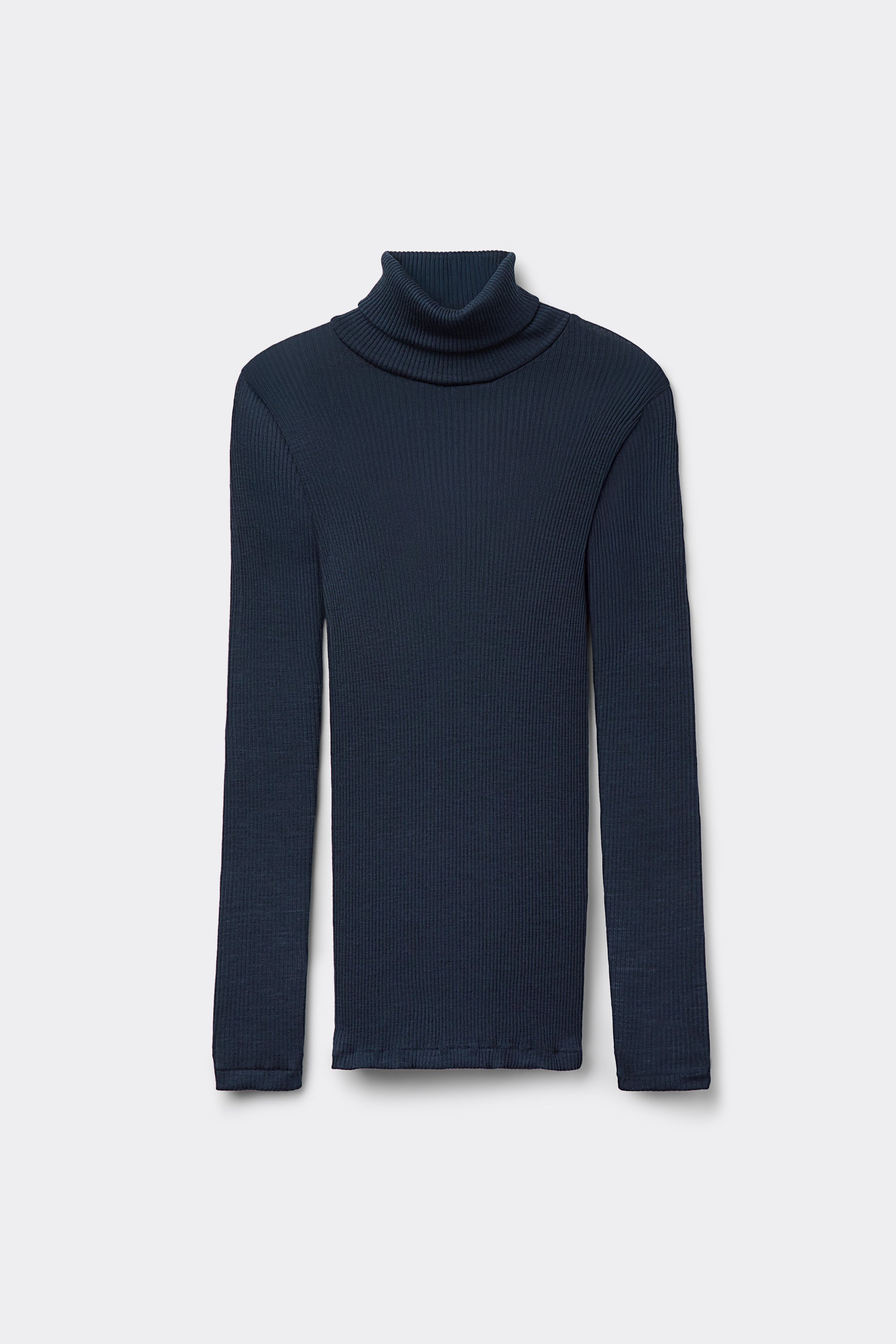 Long-sleeve High-Neck Tubular Top in Wool and Silk | Intimissimi