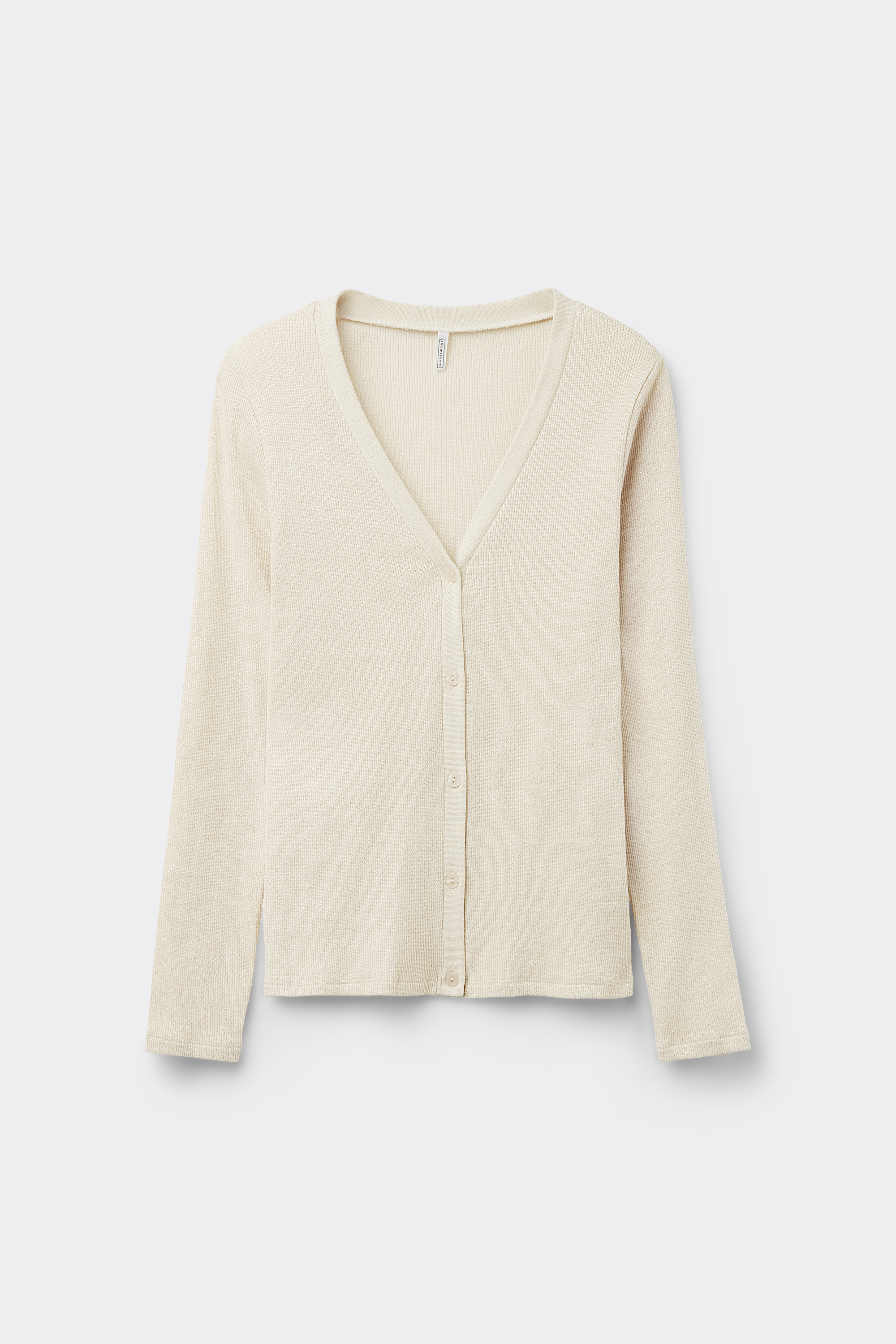 ラメ コットンリブ カーディガン