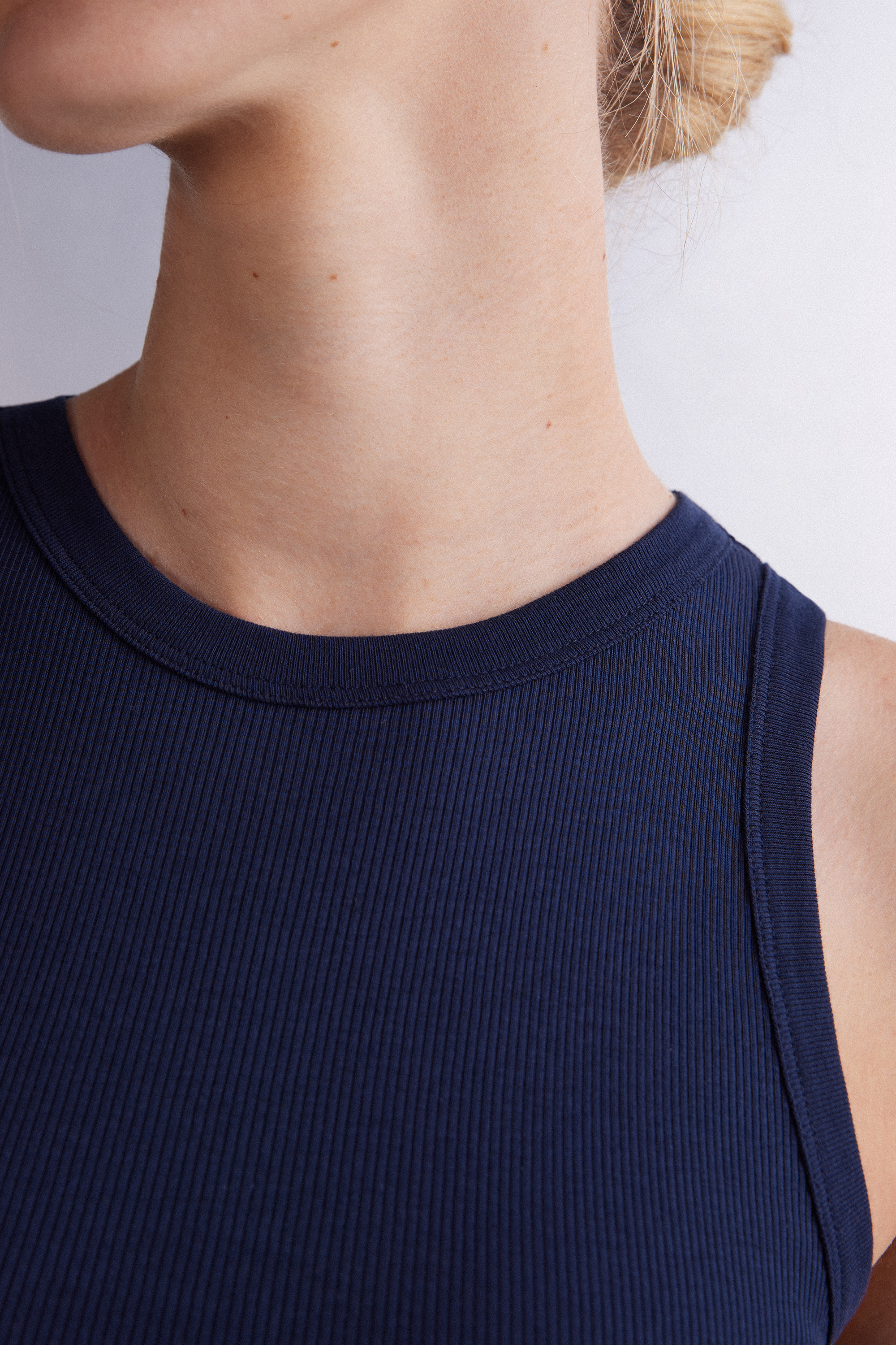 Superiorコットン リブ タンクトップ