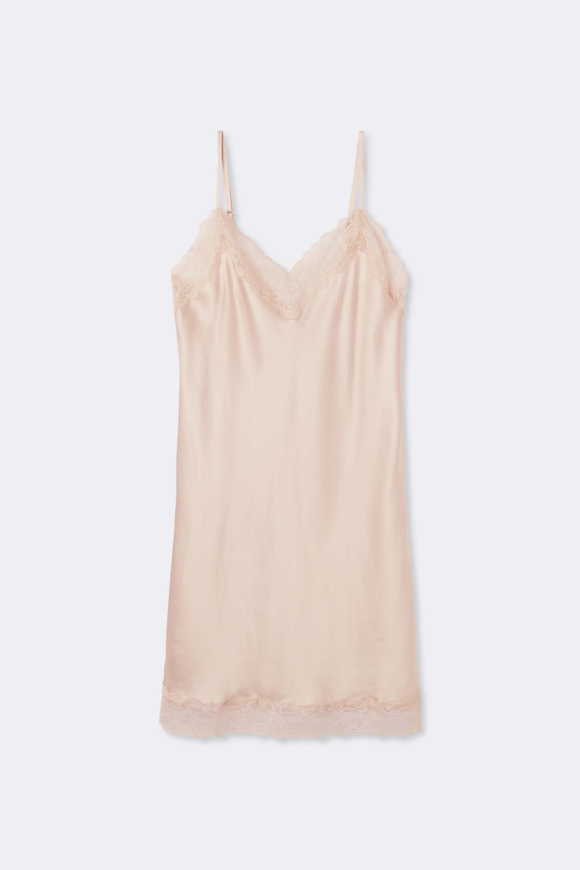 レース ディテール付きシルク スリップ