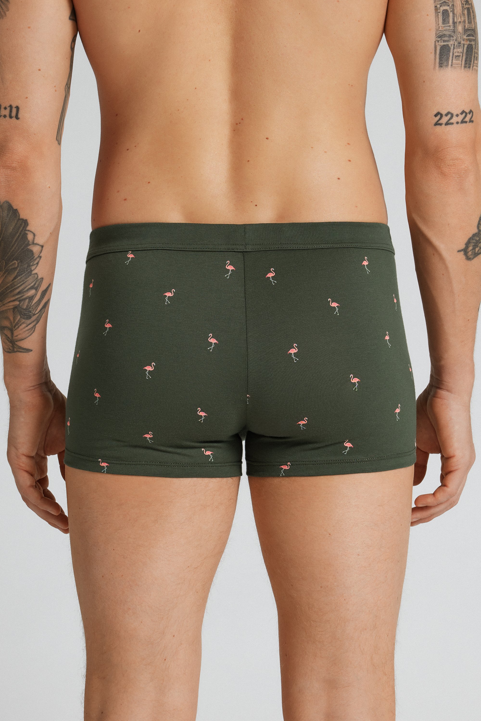 フラミンゴプリント スーペリアコットン ボクサー