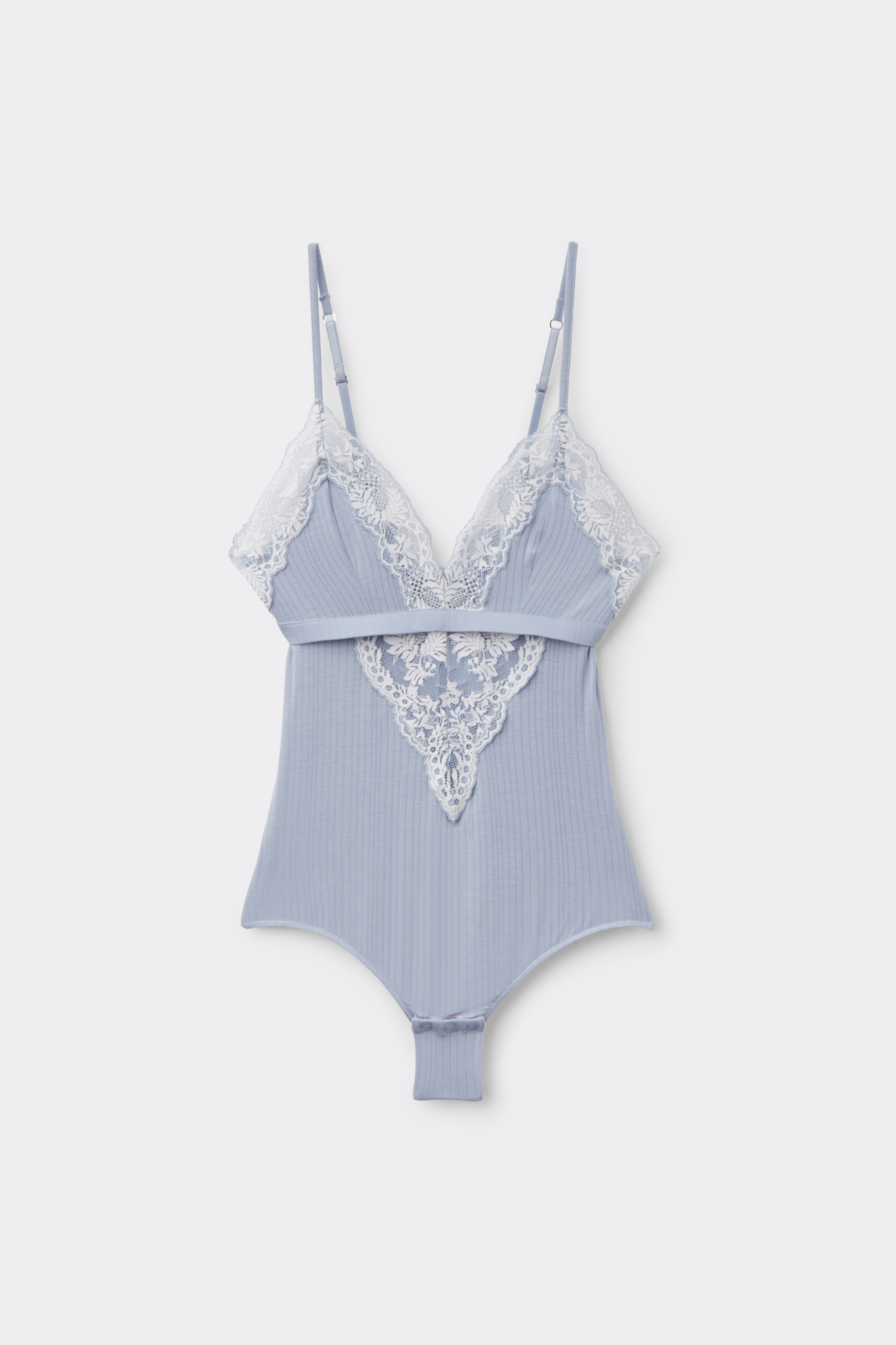 トップス Lace body suit - Blue gray (size 1) Nature Kiss Modal and Lace Bodysuit | Intimissimi