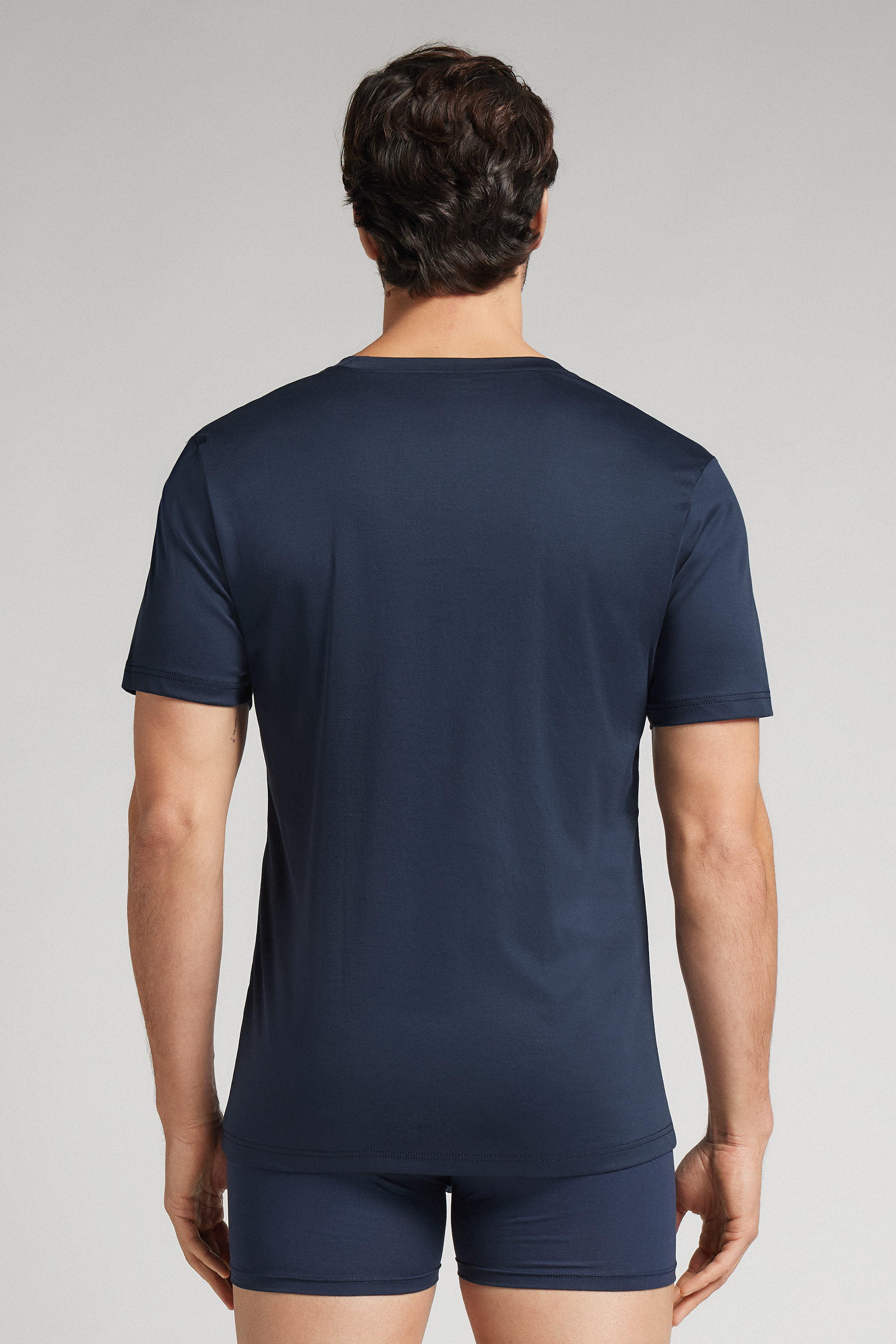 マーセライズド Premium コットン Vネック Tシャツ