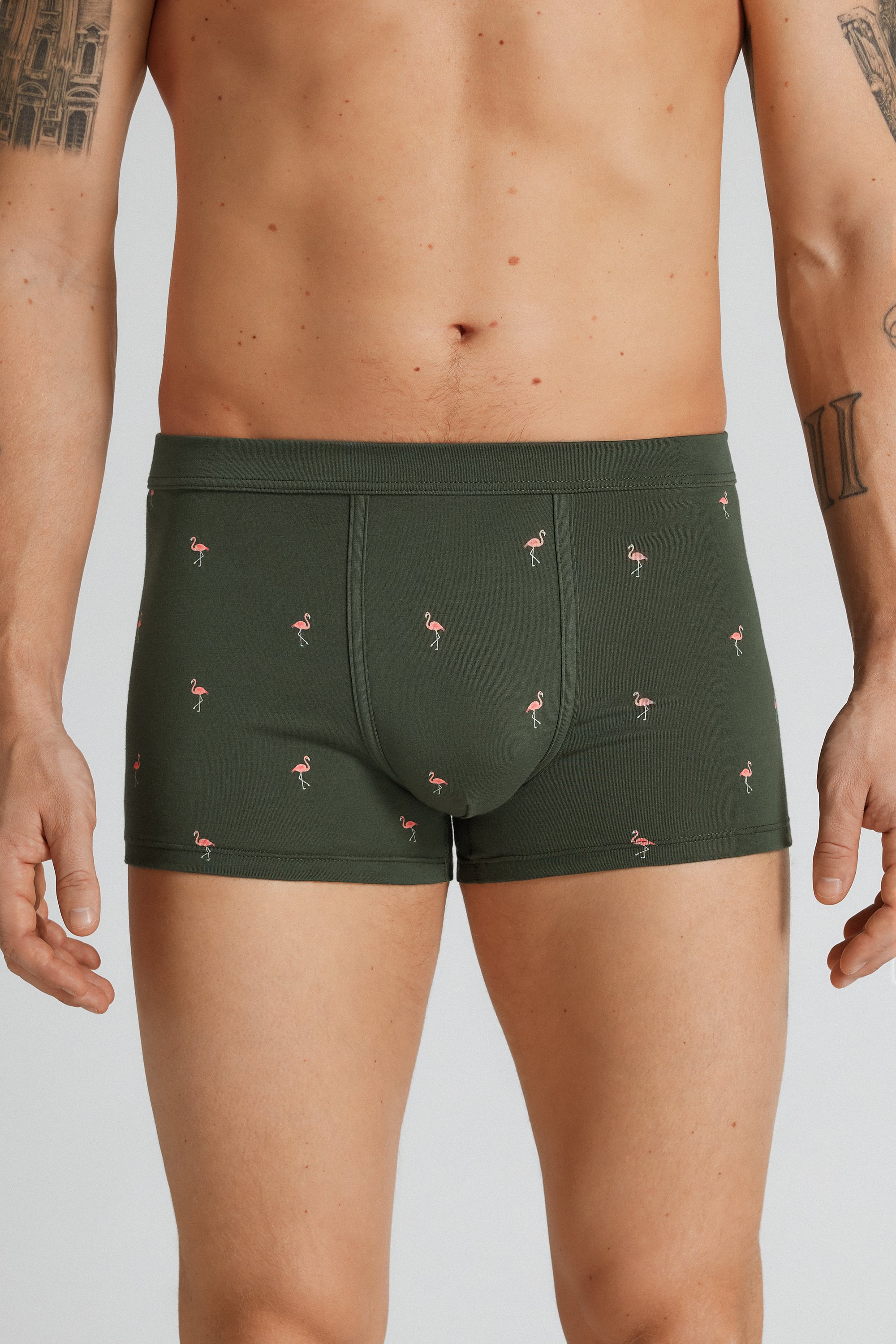 フラミンゴプリント スーペリアコットン ボクサー