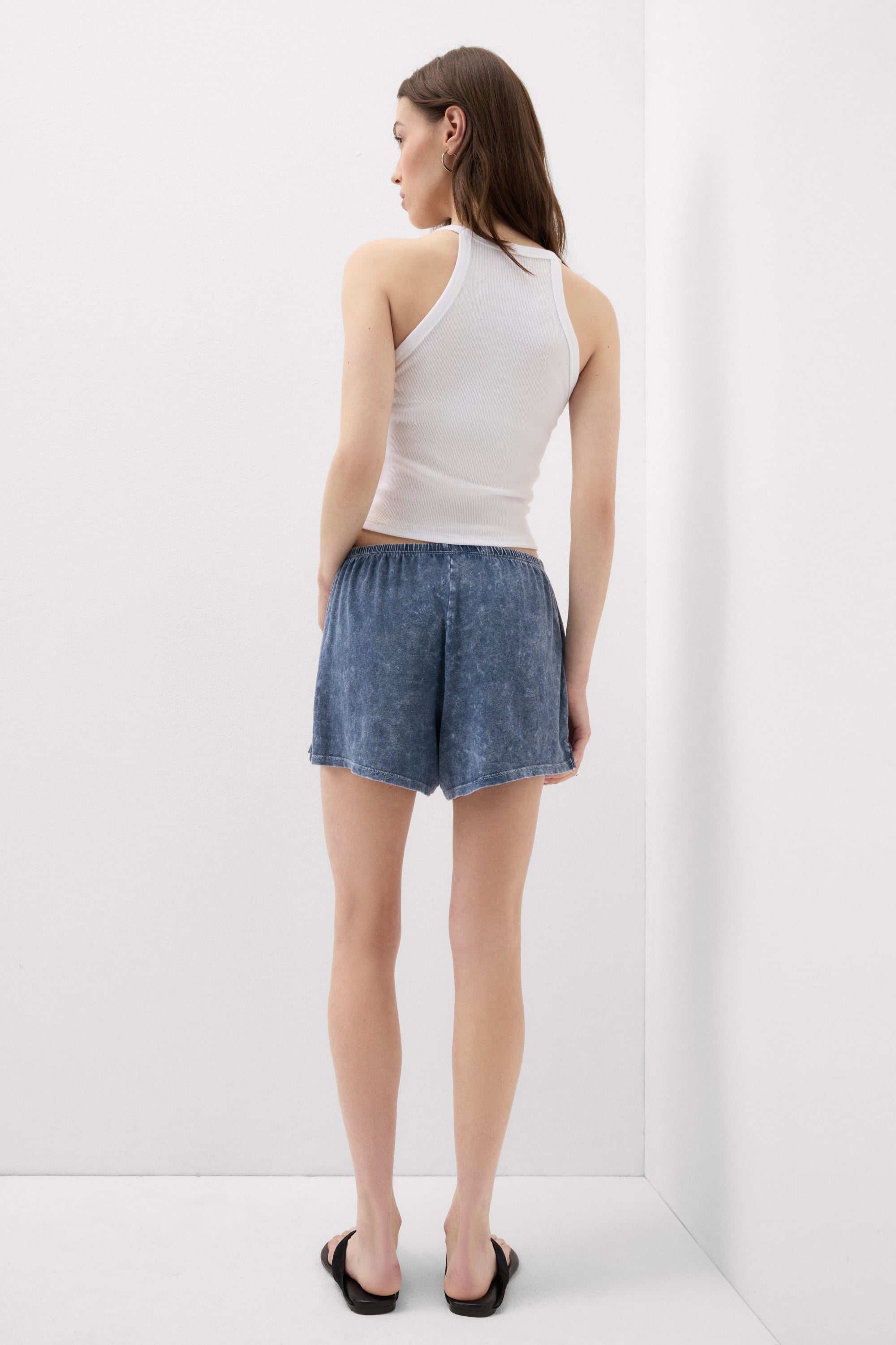 "Denim Romance" コットン＆レース ショートパンツ