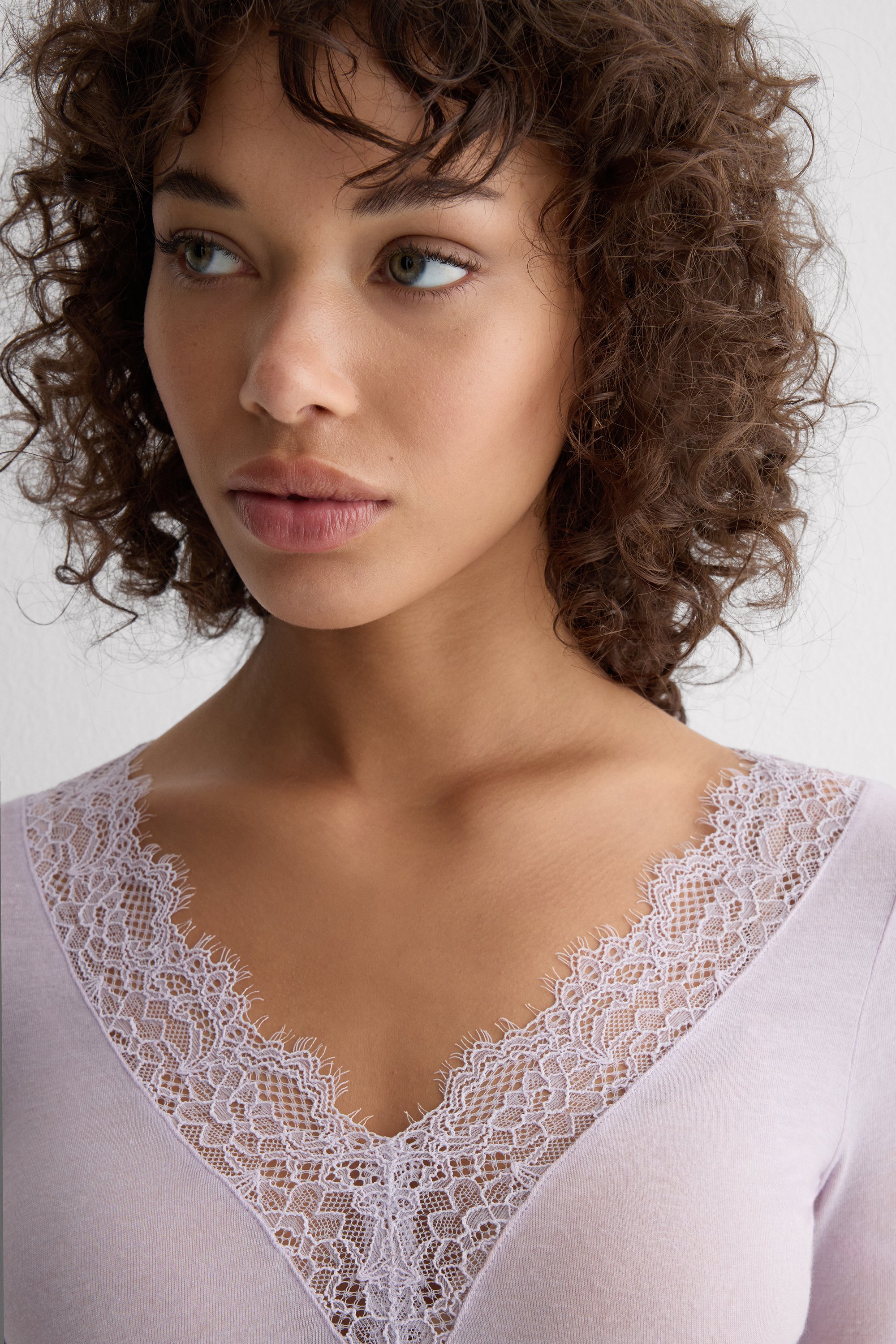 モダール カシミヤ ウルトラライト ロング レースシャツ