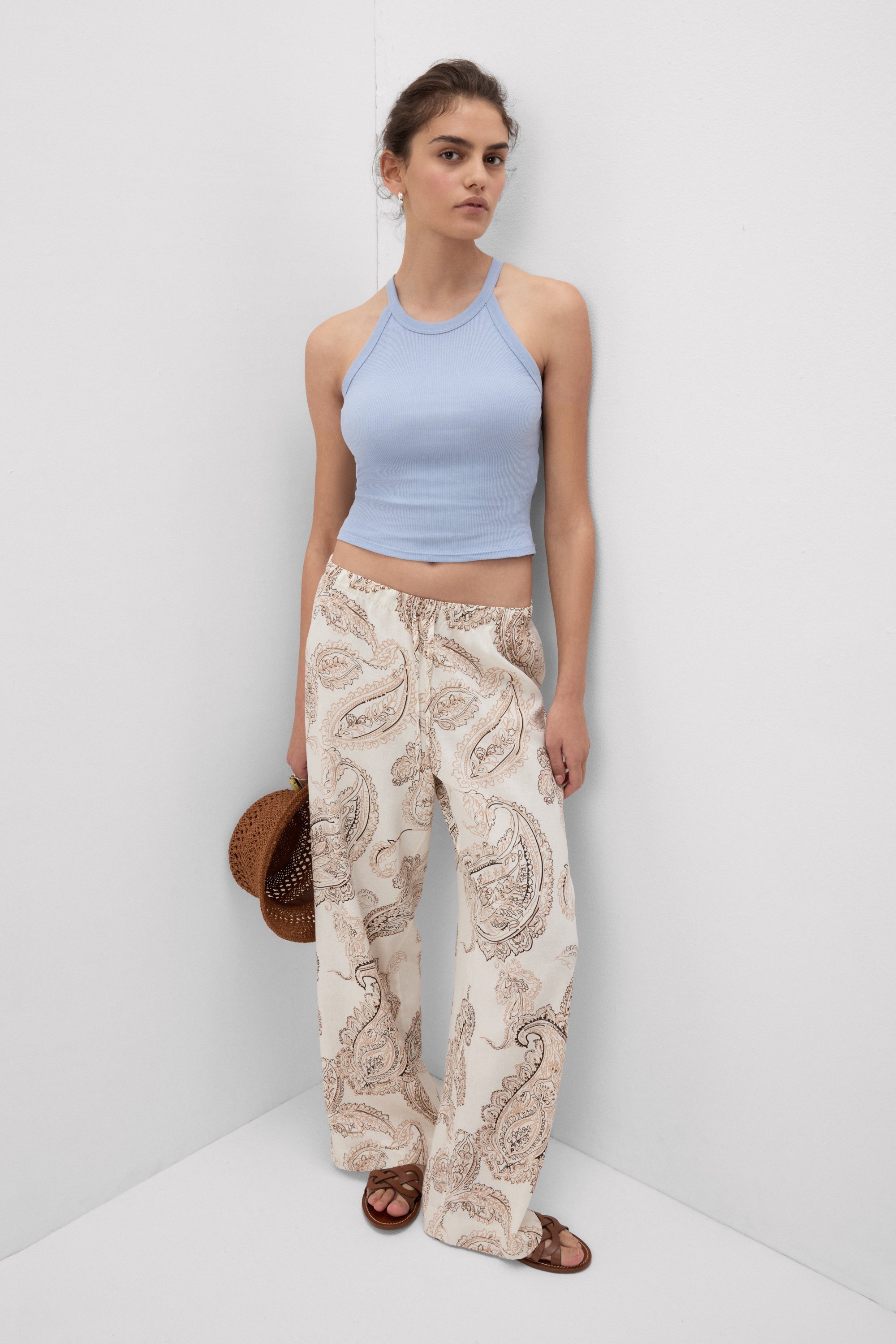 "Get Noticed" リネン＆ビスコース パンツ