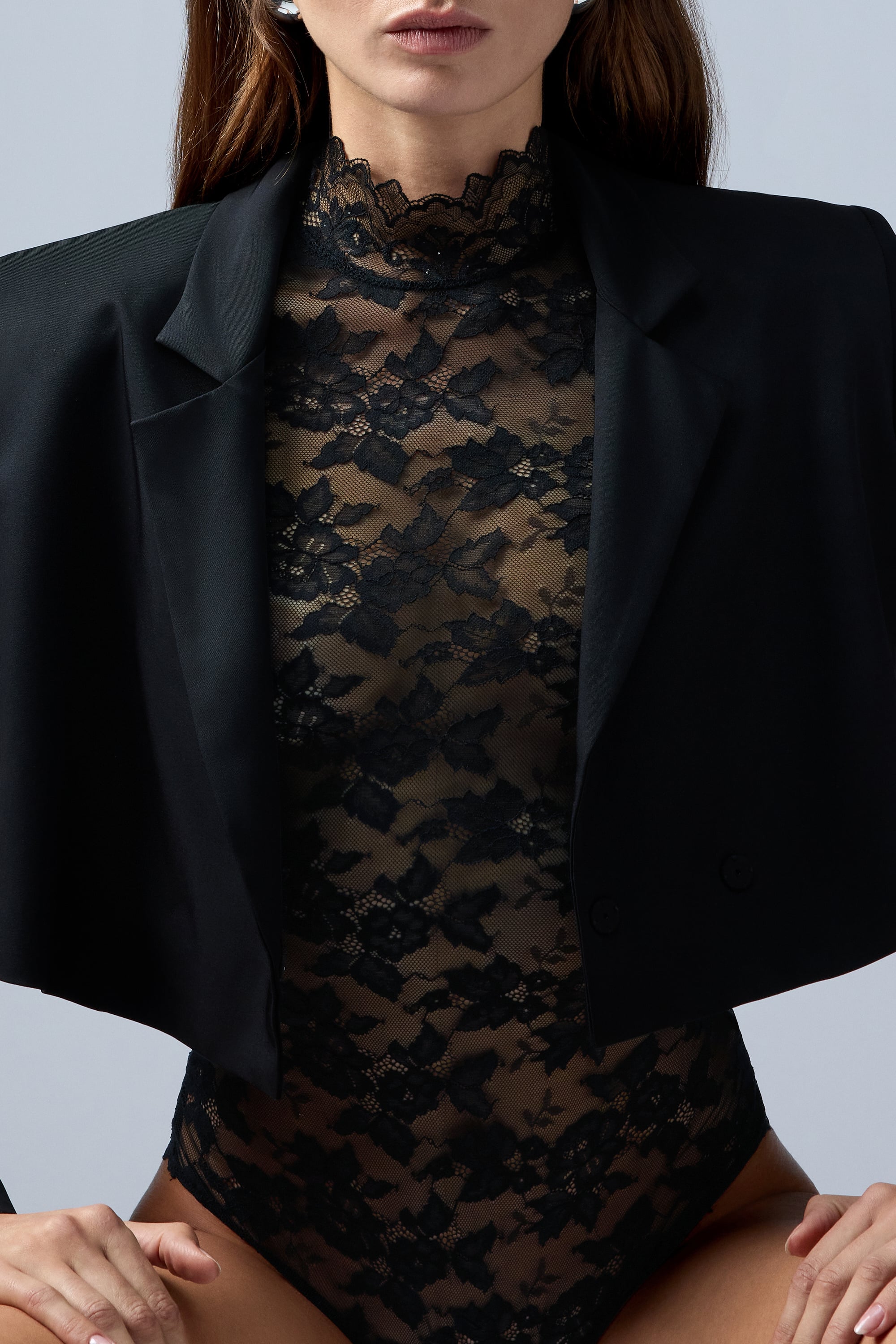 "Be the Magic" レース ロングスリーブ ボディスーツ