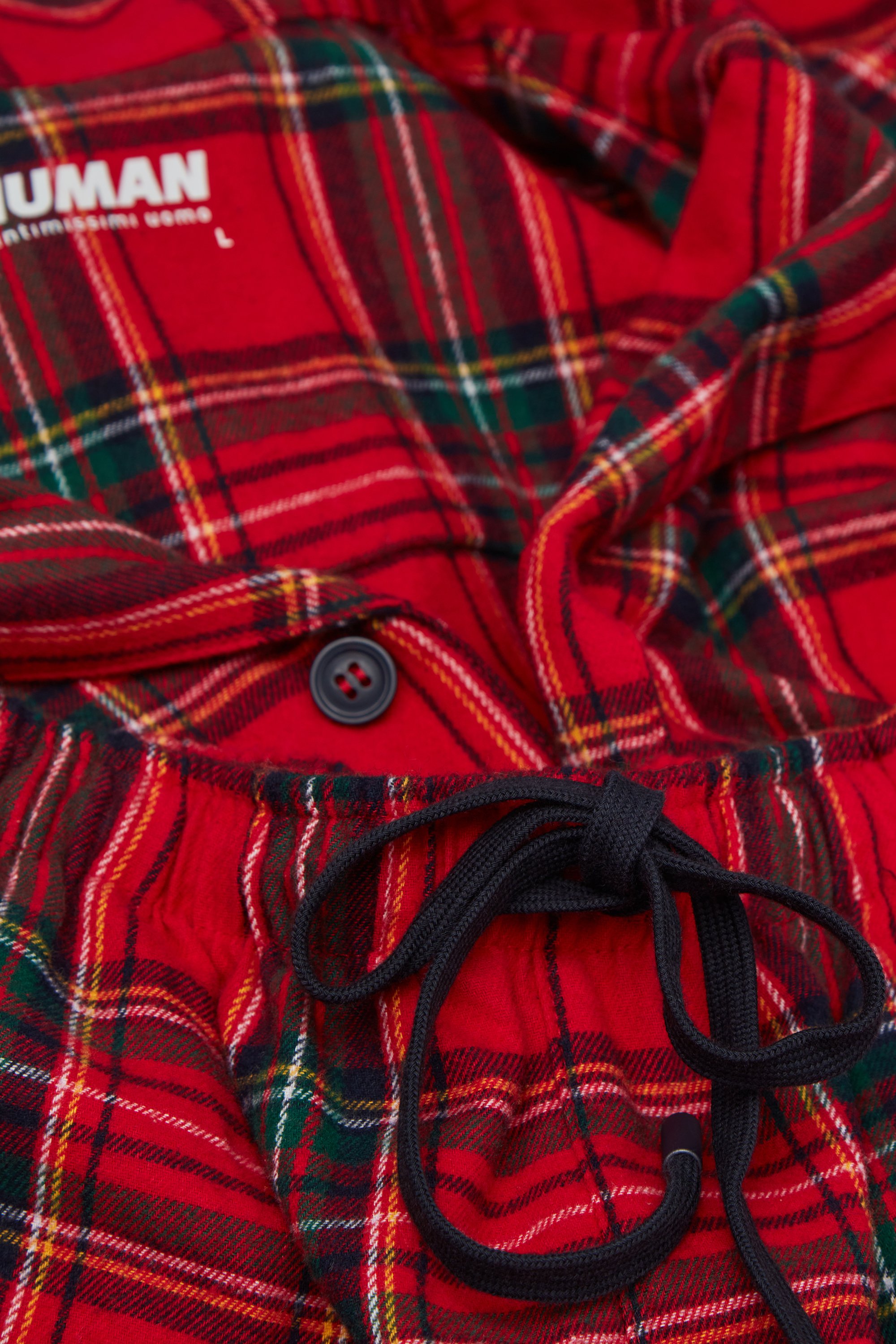 クリスマスカラー タータンチェックプリント ロングパジャマ