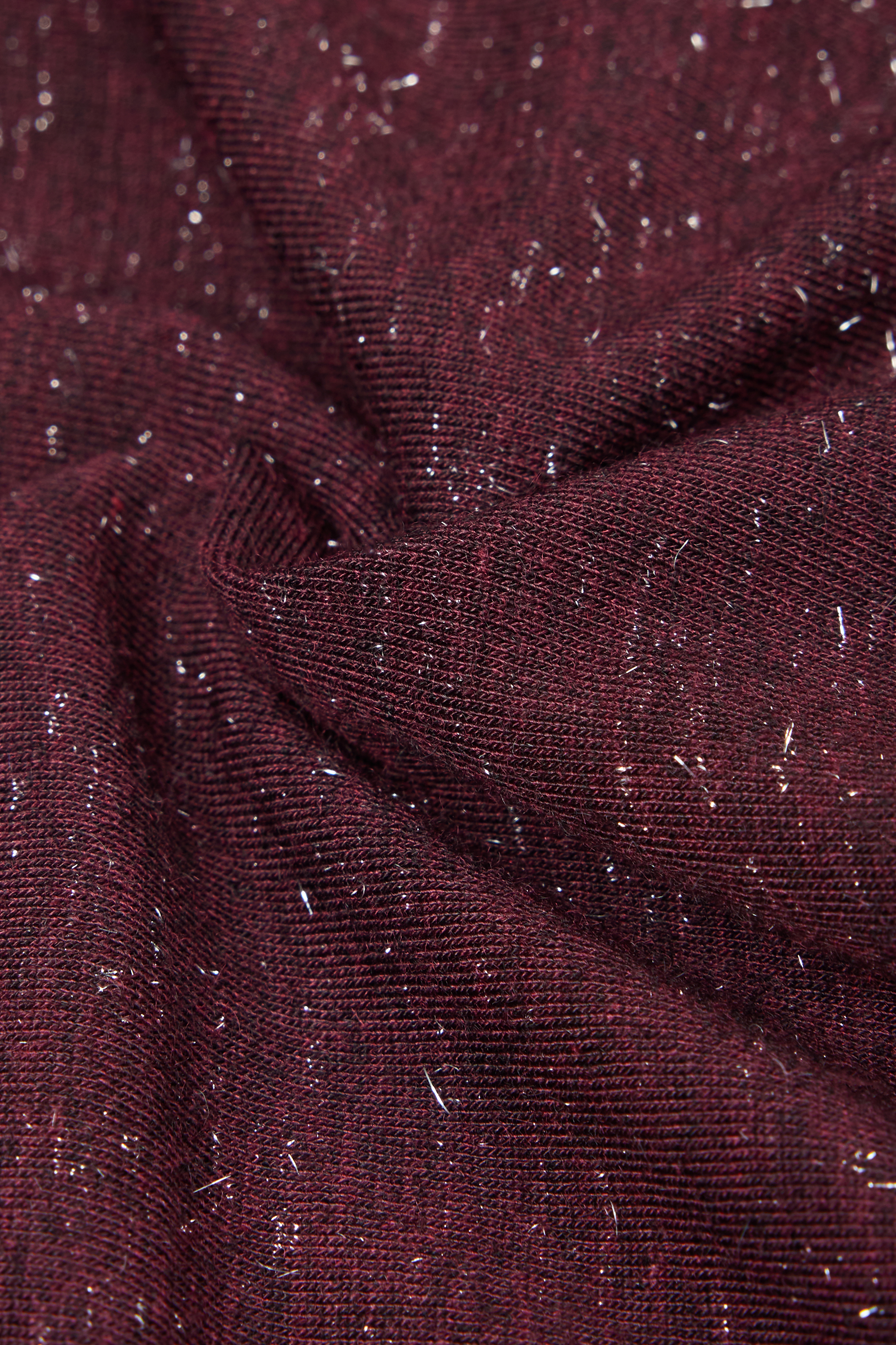 ラメ入りカシミヤ混 ライトモダール ラウンドネックニット