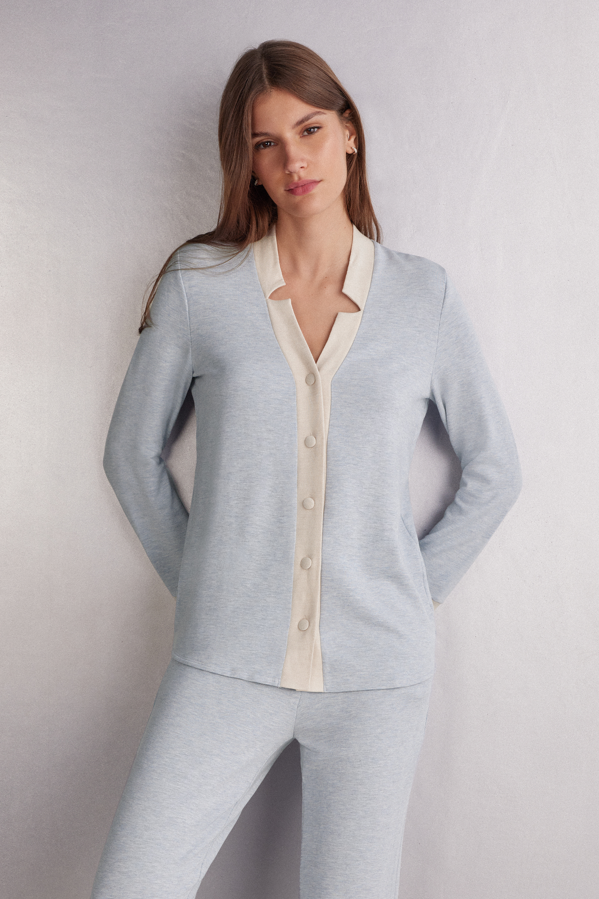 Cold Winter Night Modal with Wool Button-Down Top
